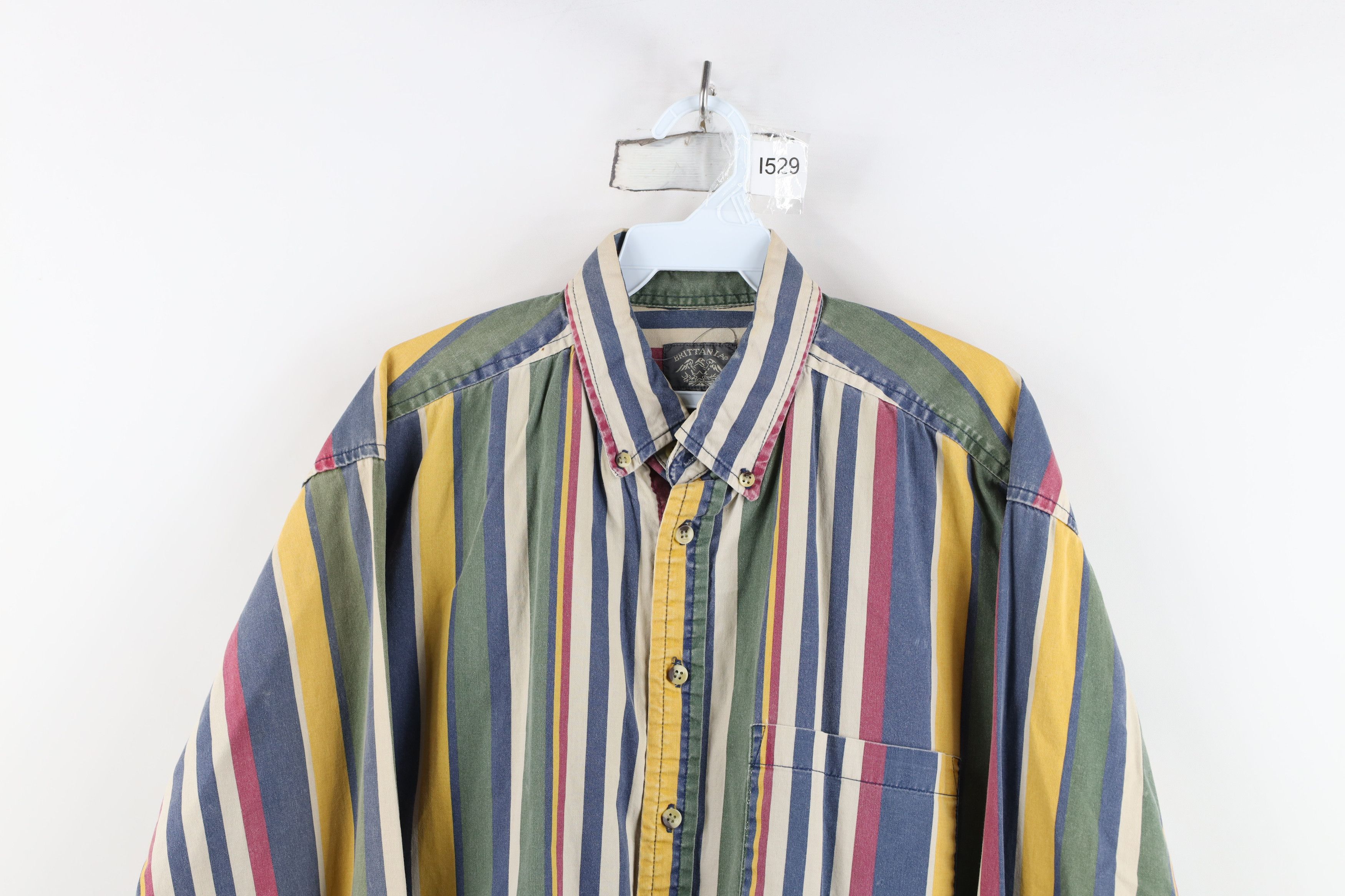 Vintage Vintage 90s Streetwear Rainbow Striped Button Down Shirt Size US M / EU 48-50 / 2 - 2 Thumbnail