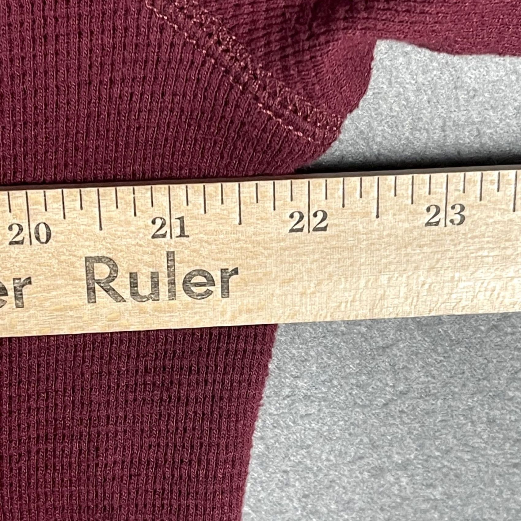 American Eagle Outfitters American Eagle Hoodie Shirt Mens M Maroon Waffle Knit Pullover Long Sleeve Hooded Thermal Lightweight Crew Neck Solid Size US M / EU 48-50 / 2 - 5 Thumbnail