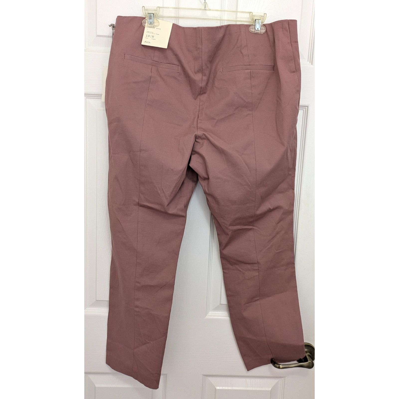 Target Basics Womens High Rise Slim Fit Ankle Pants Purple 18 Side Zip Size 40" / US 18 - 2 Thumbnail
