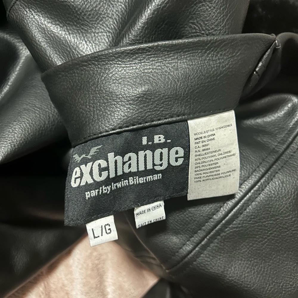 Designer Black reversible (leather-Faux Fur ) Hooded Jacket Size US L / EU 52-54 / 3 - 5 Thumbnail