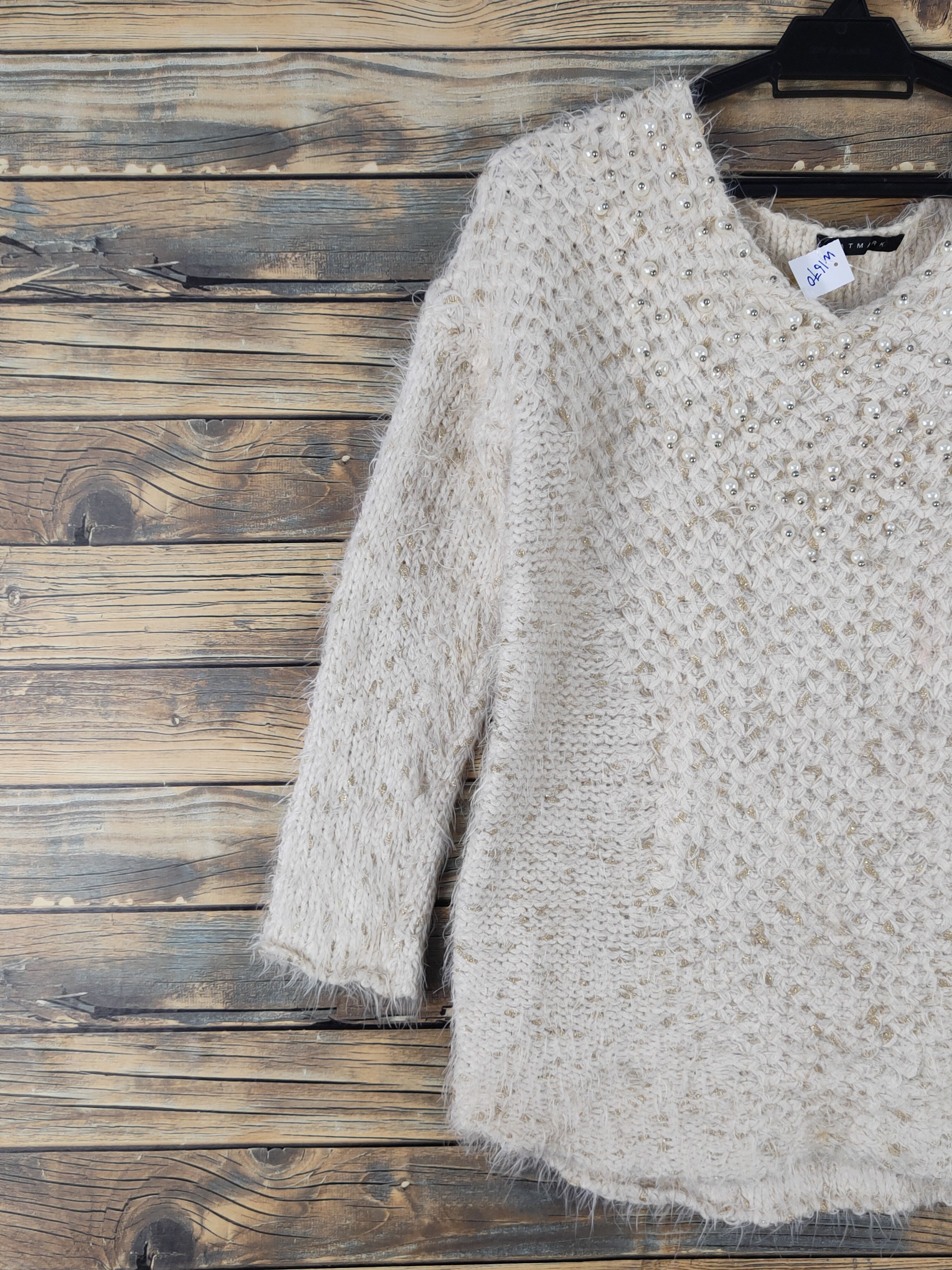 Japanese Brand Atmark Light Brown Shag Shaggy Fur Mohair Knitwear #W1670 Size M / US 6-8 / IT 42-44 - 3 Thumbnail