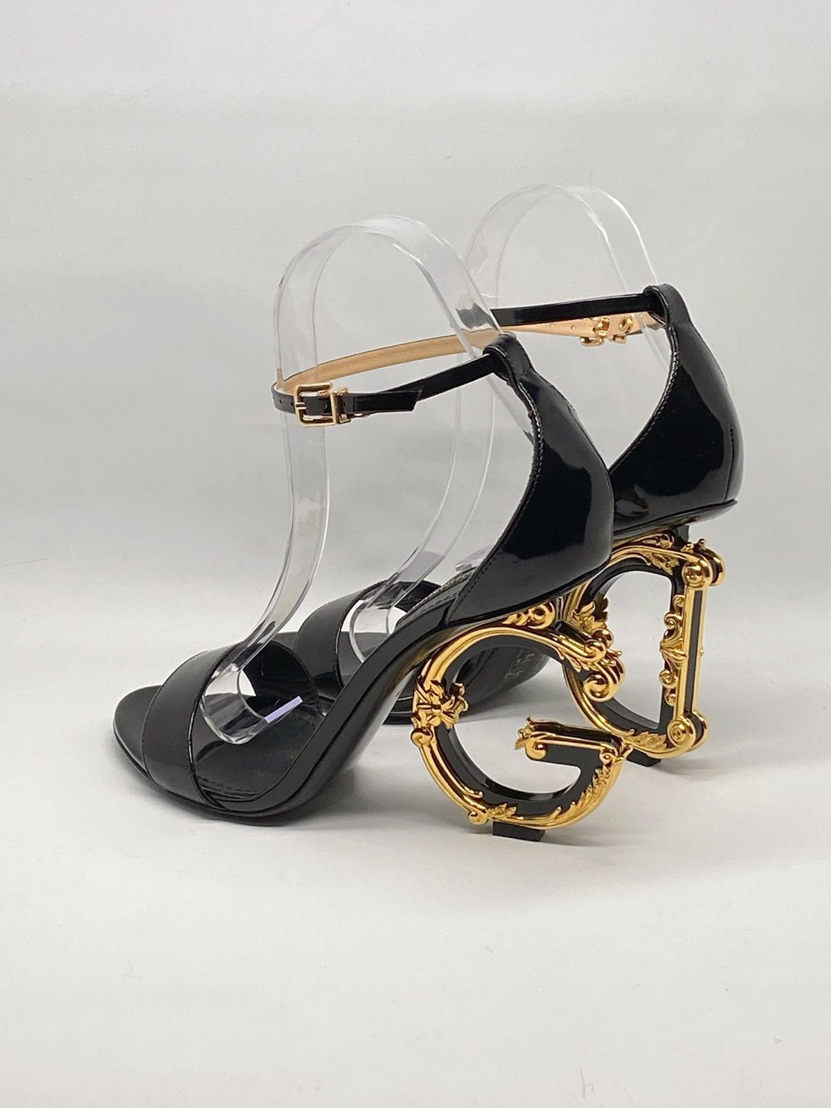 Dolce & Gabbana Dolce&Gabbana Sculpted-Heel DG Leather Sandals size 37 Size US 7 / IT 37 - 8 Thumbnail