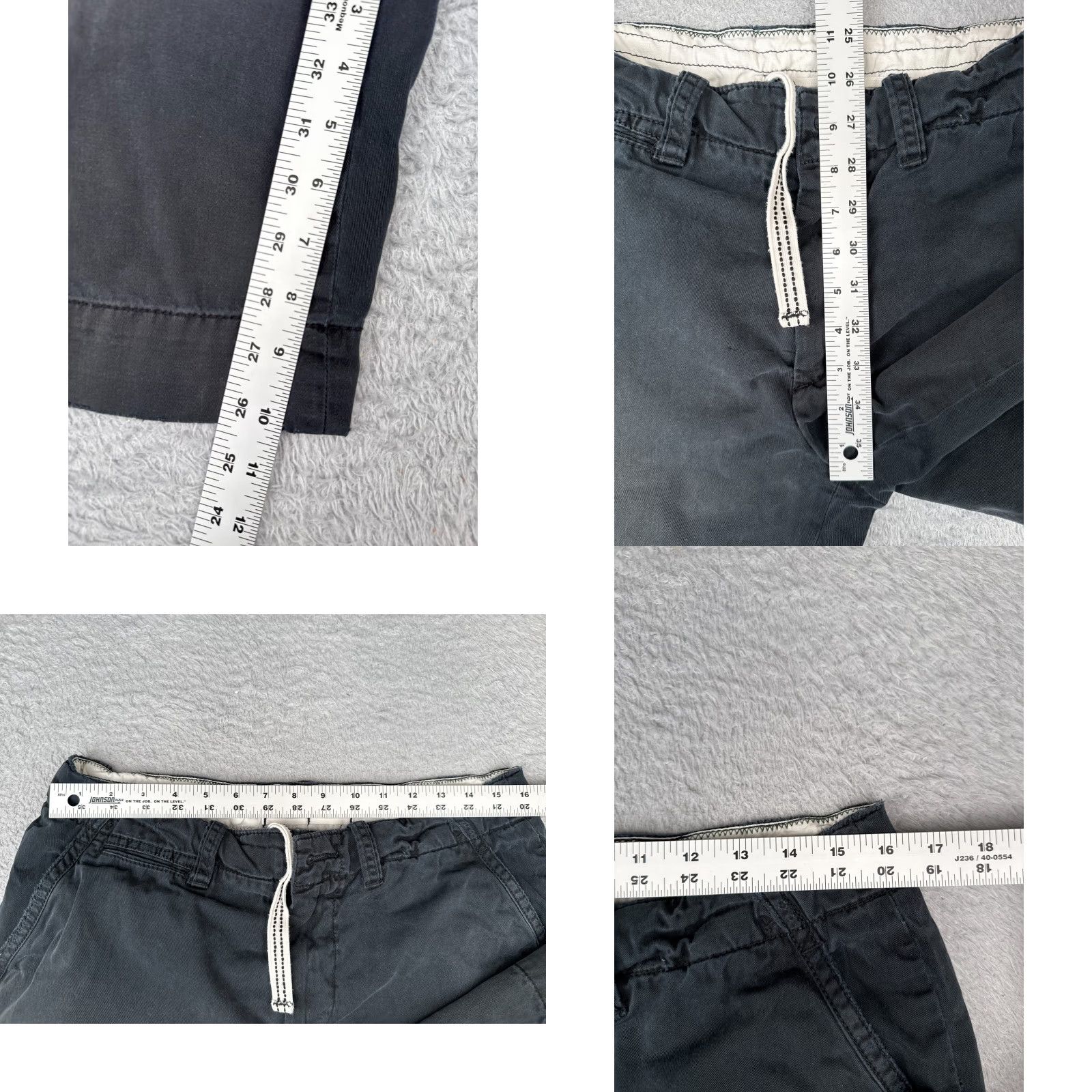 Tommy Bahama Ralph Lauren Shorts Men 33 Black Chino 100% Cotton Flat Front 33x10 READ ME Size US 33 - 9 Thumbnail