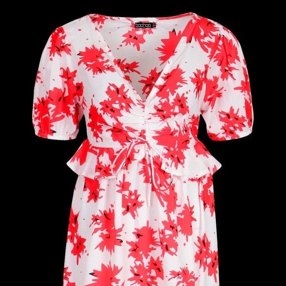 Boohoo NWT NEW Boohoo Ruched Bust Frill Mini Dress Size 4 Size S / US 4 / IT 40 - 5 Thumbnail