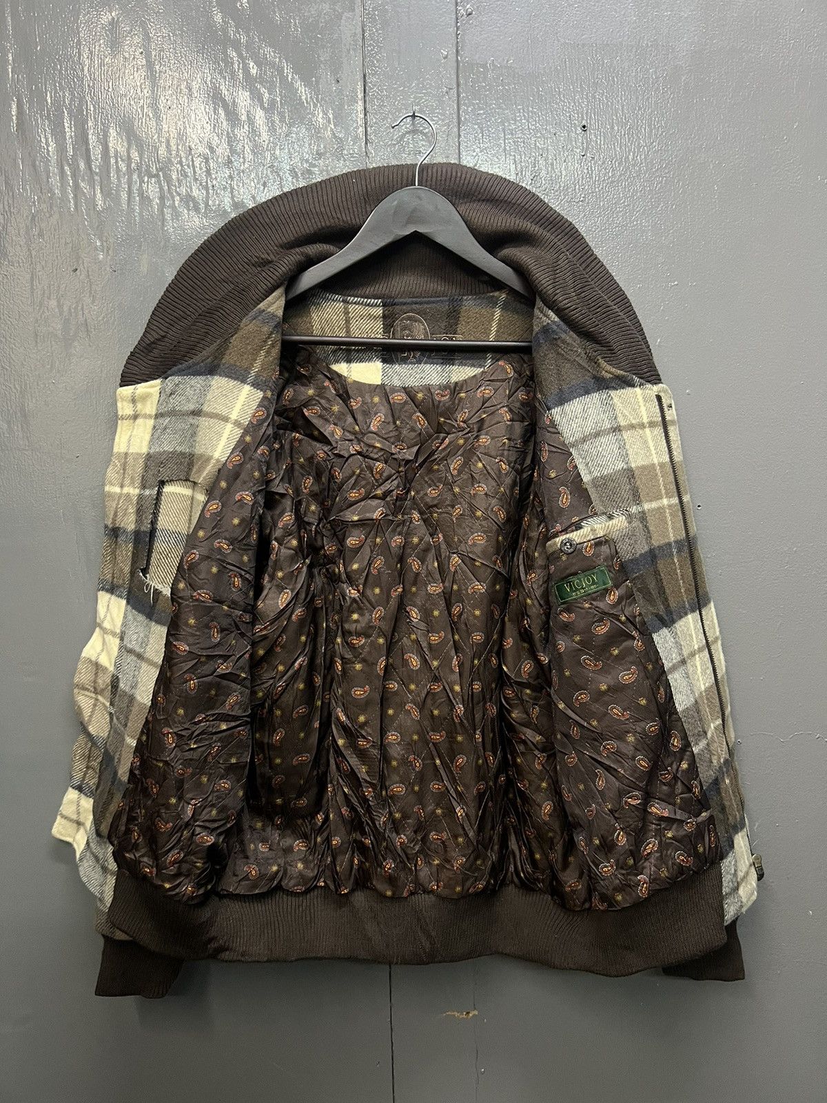 Vintage Vintage VicJoy Plaid Wool Bomber Jacket Size US L / EU 52-54 / 3 - 6 Thumbnail