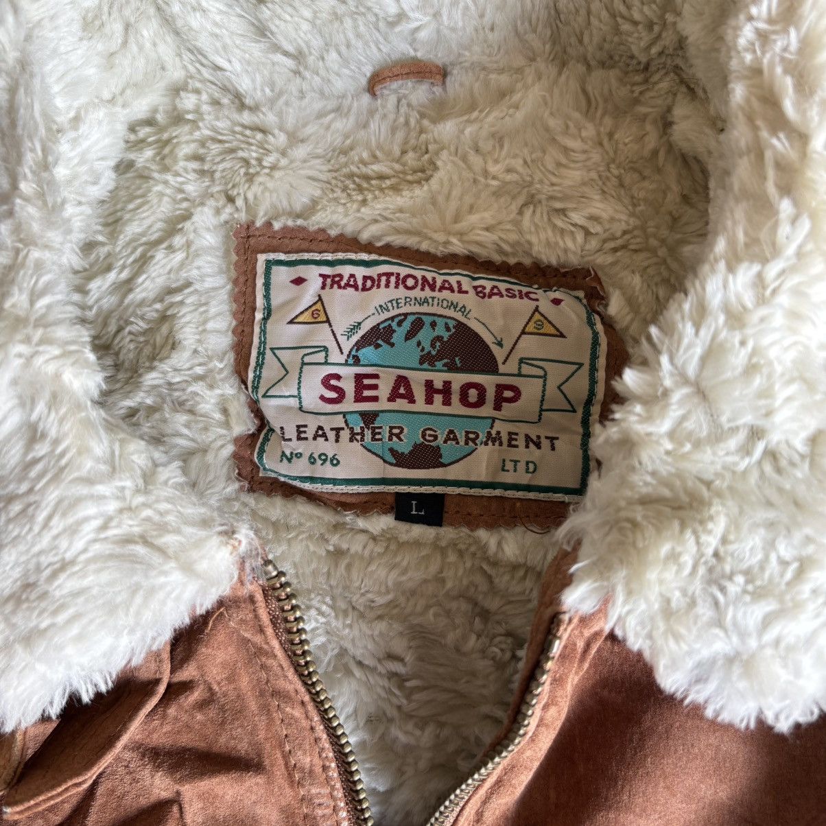 Genuine Leather Vintage Seahop Detroit Suede Leather Work Jacket Size L Size US L / EU 52-54 / 3 - 4 Thumbnail