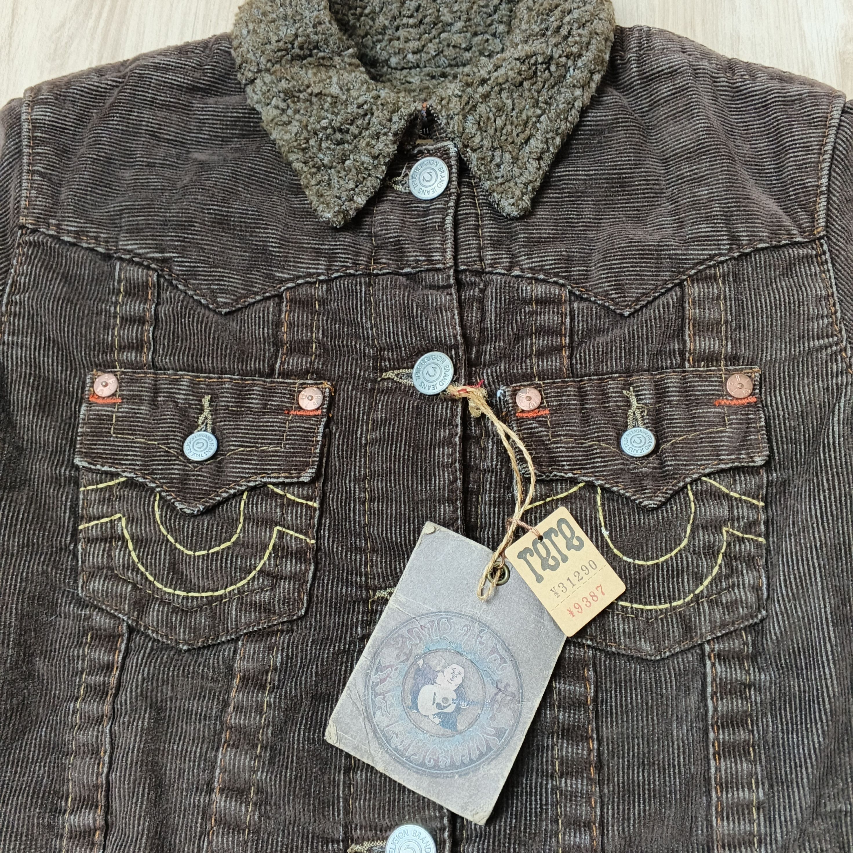 True Religion Vintage 90's True Religion Corduroy Cropped Denim Jacket Size M / US 6-8 / IT 42-44 - 3 Thumbnail