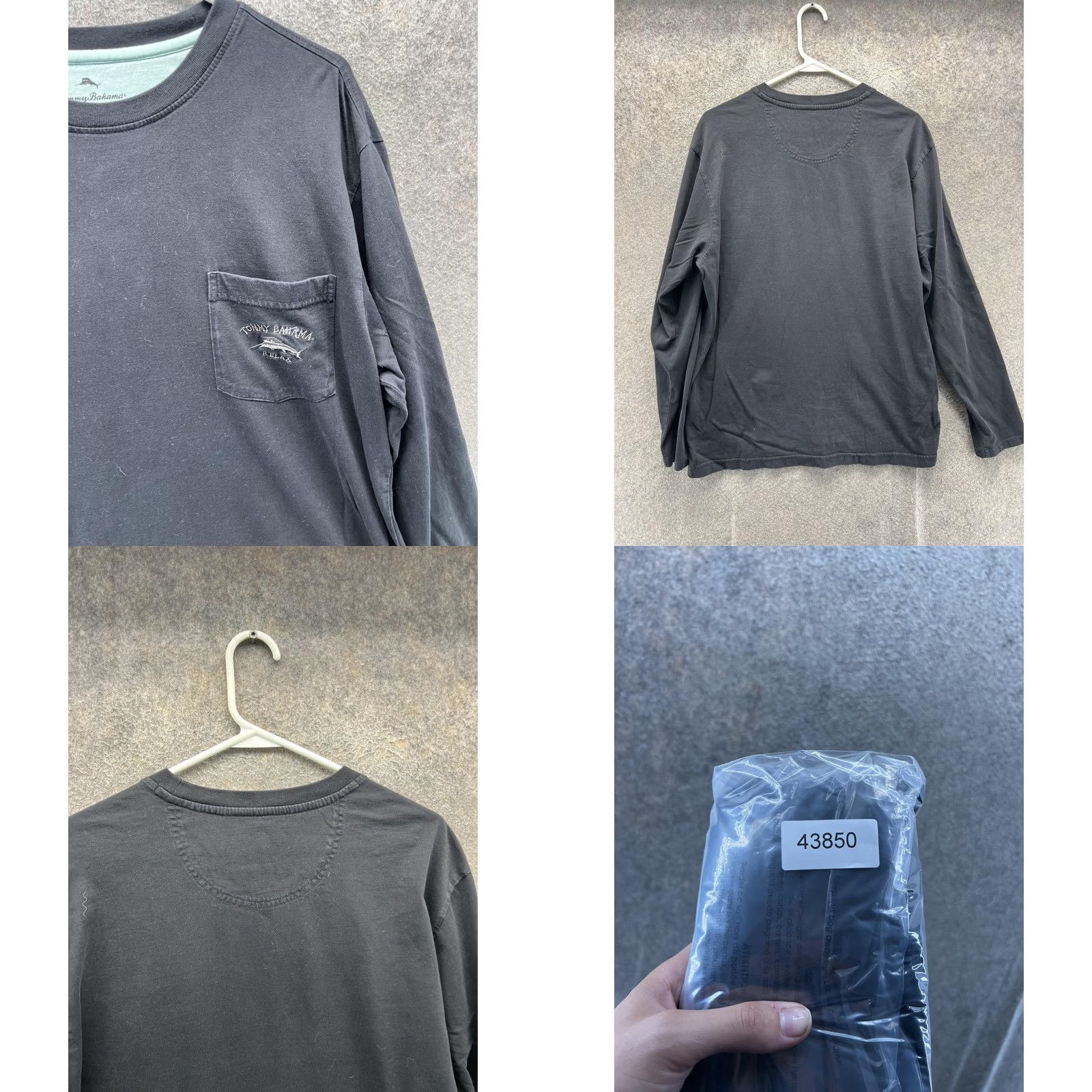 Tommy Bahama Tommy Bahama Shirt Mens M Black Relax Pima Cotton Pocket Long Sleeve Tee Size US M / EU 48-50 / 2 - 8 Thumbnail