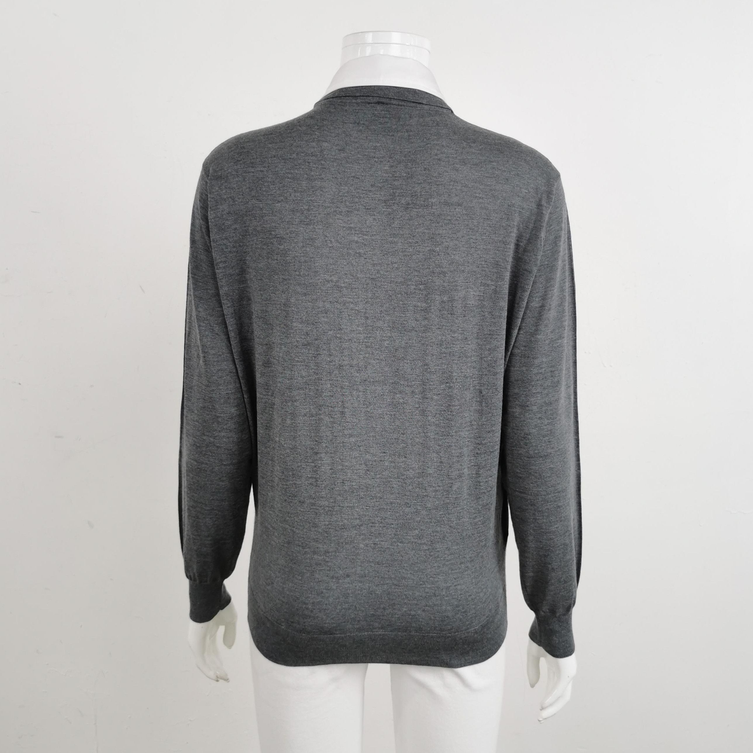 Prada Prada Grey Colorblock Long Sleeve Knit Polo . Size S / US 4 / IT 40 - 2 Thumbnail
