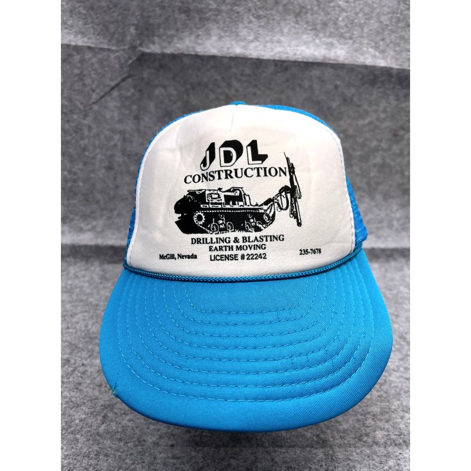 Vintage VINTAGE JDL Construction Hat Cap Blue Poly Rope 90s Trucker Adult One Size Size ONE SIZE - 2 Thumbnail