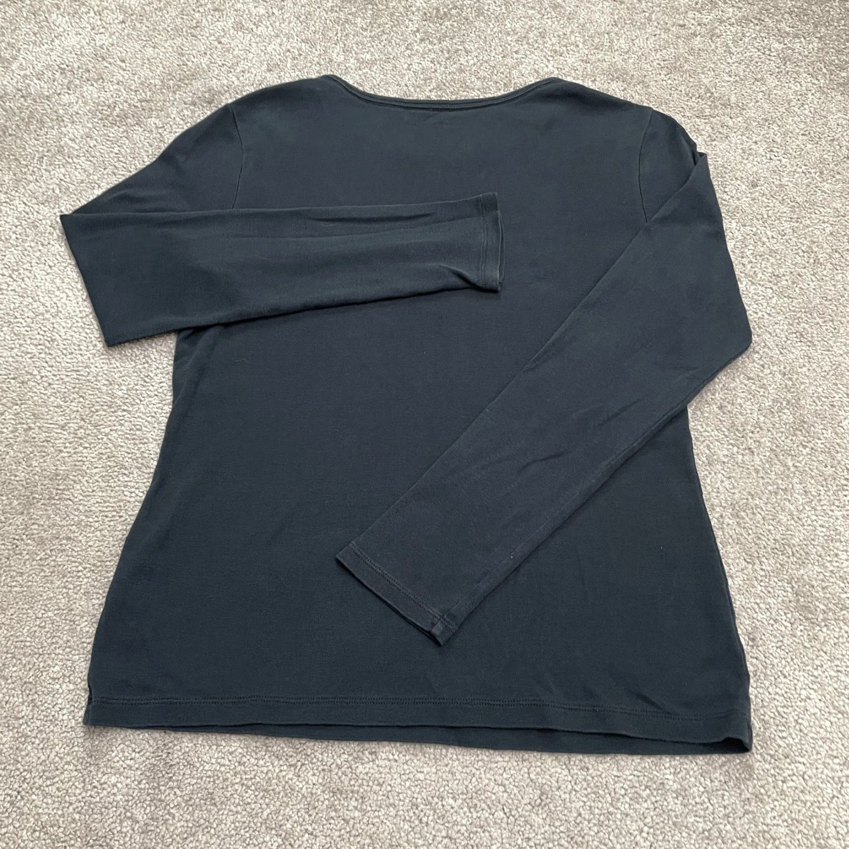 Lands' End Lands' End Shirt Womens Small Blue Long Sleeve Cotton Casual Crew Tee Regular Fit Size S / US 4 / IT 40 - 2 Thumbnail