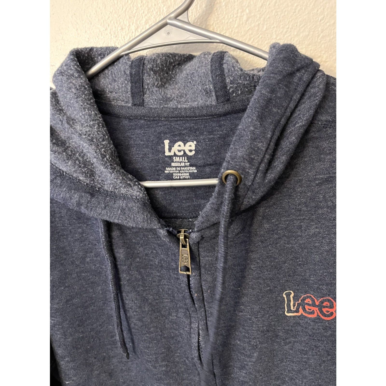 Lee VINTAGE 90s Lee Hoodie Navy Logo Full Zip Mens Sweatshirt Size S Blue Size US S / EU 44-46 / 1 - 3 Thumbnail