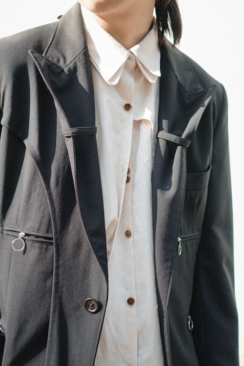 Yohji Yamamoto Yohji Yamamoto Yohji Yamamoto Black Double Pocket Blazer Size US M / EU 48-50 / 2 - 5 Thumbnail
