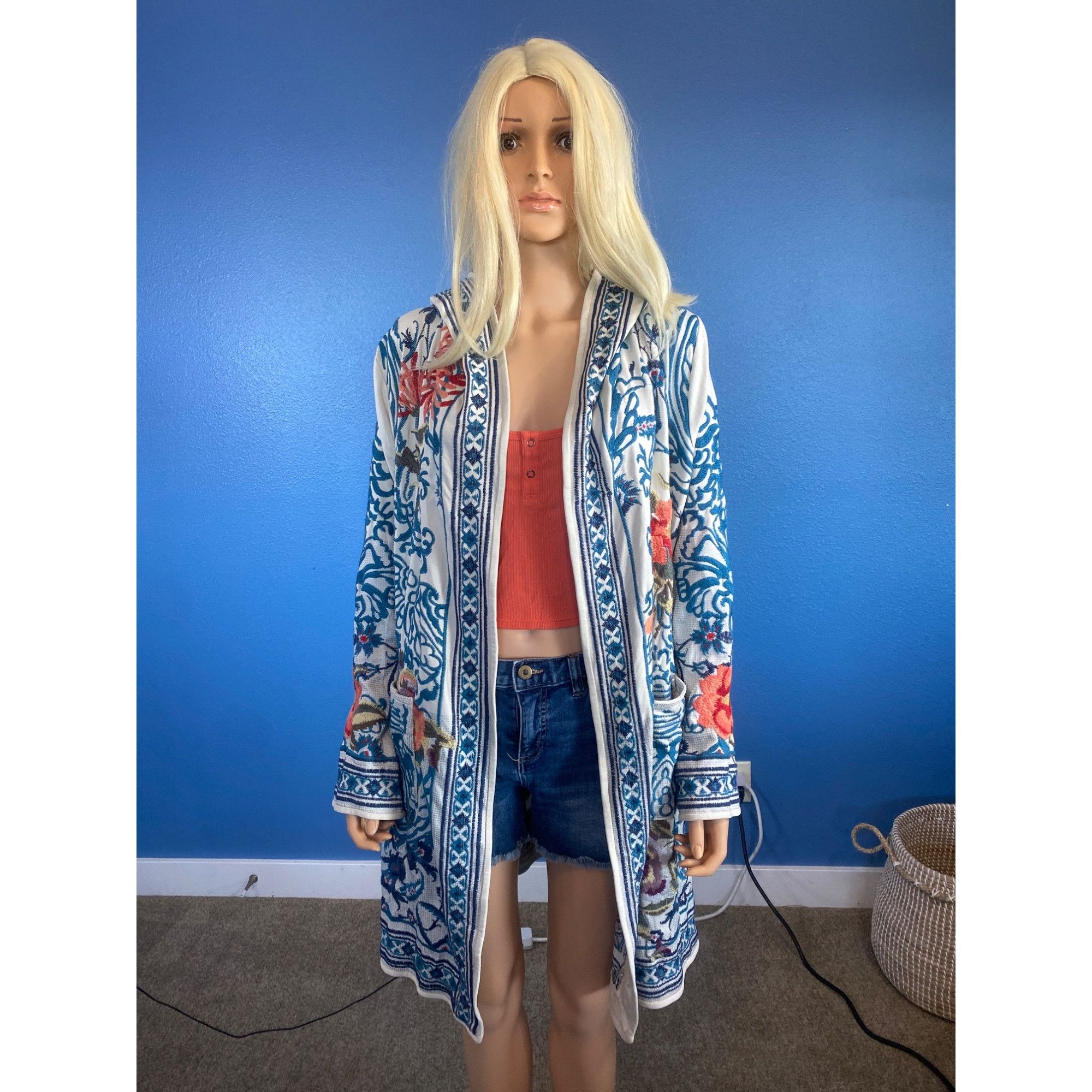 Johnny Was NWT Johnny Was Hooded Duster Embroidered Open Cardigan Small Size S / US 4 / IT 40 - 18 Thumbnail