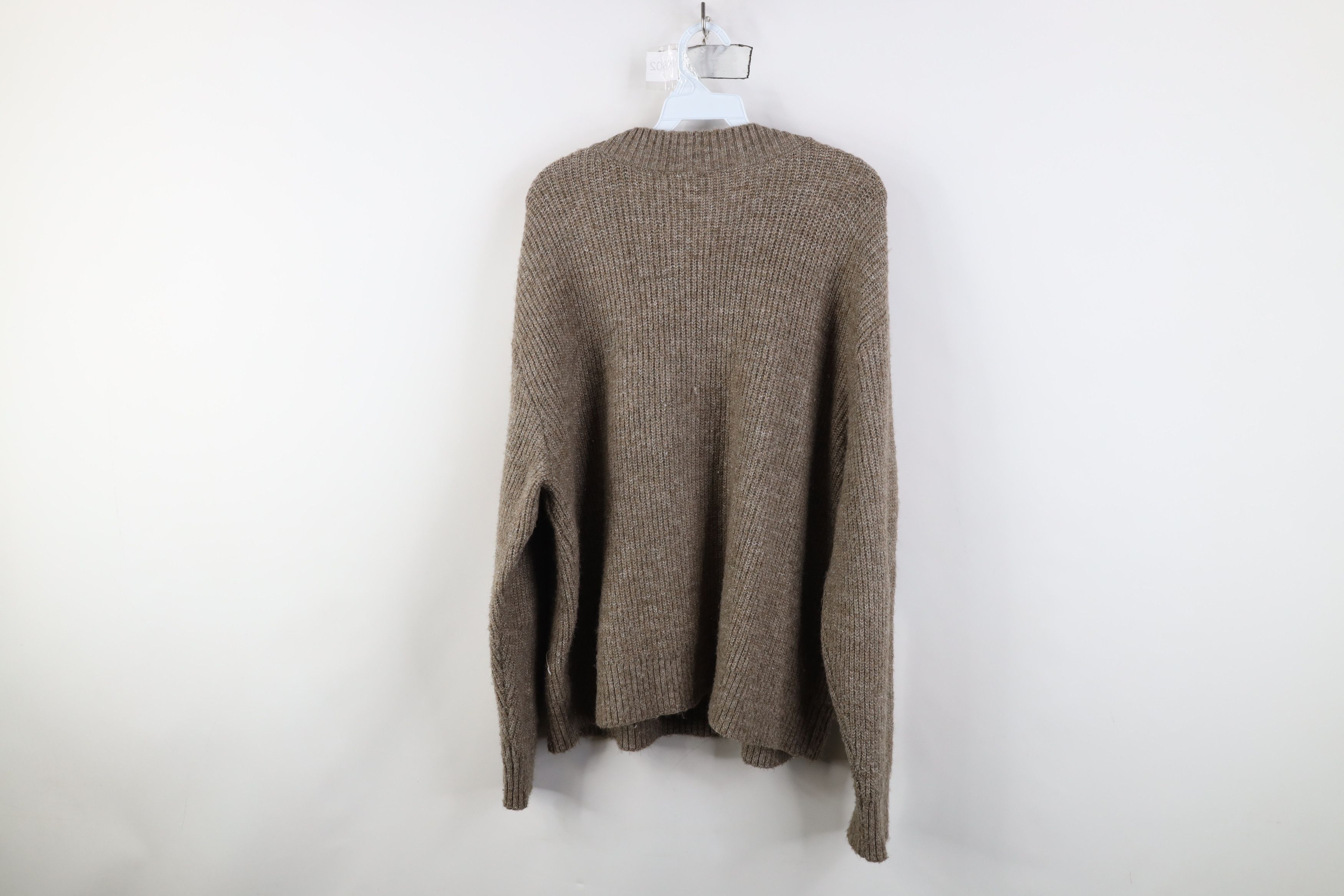 Vintage Vintage 90s Y2K Streetwear Soft Ribbed Knit Sweater Beige Size XXL / US 16-18 / IT 52-54 - 7 Thumbnail