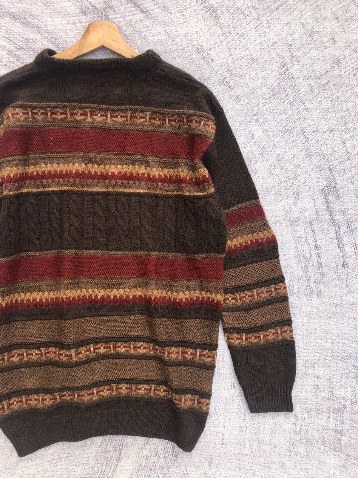 Aran Isles Knitwear 🔴Vintage COLERIGE Stripe Pureknit Jumper Made In Italy Size US L / EU 52-54 / 3 - 11 Thumbnail