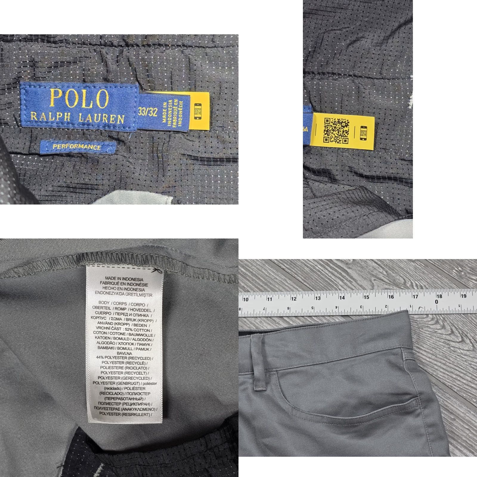 Polo Ralph Lauren VINTAGE Polo Ralph Lauren Pants Mens 33x31 Gray 5 Pocket Performance Stretch Golf Slim Shirt Size US XS / EU 42 / 0 - 10 Thumbnail