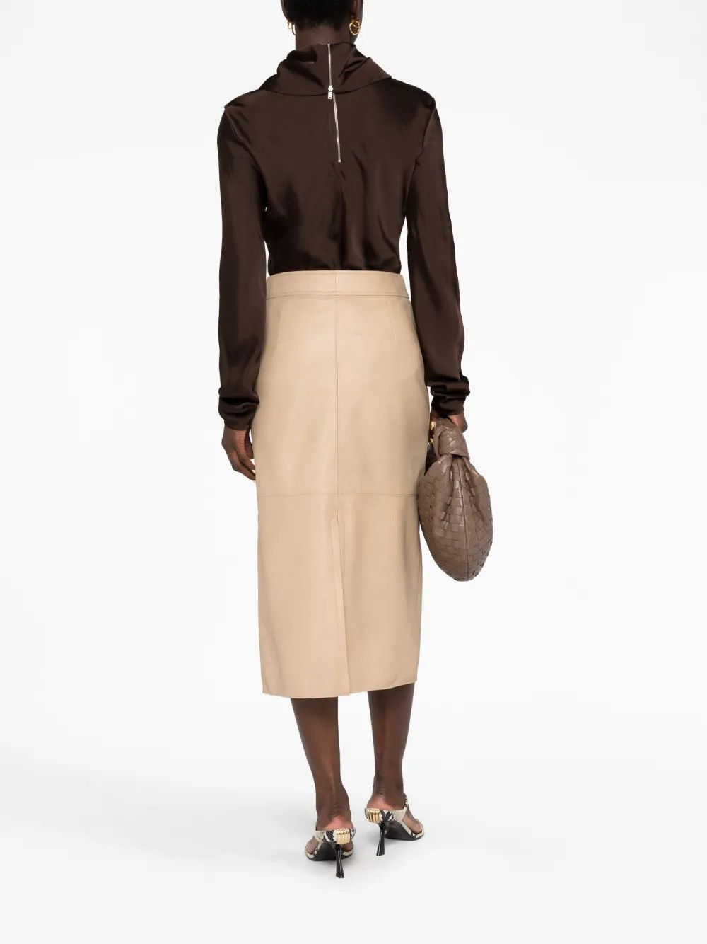 Jil Sander o1y1025 Long Sleeves Blouse in Dark Brown Size S / US 4 / IT 40 - 4 Thumbnail