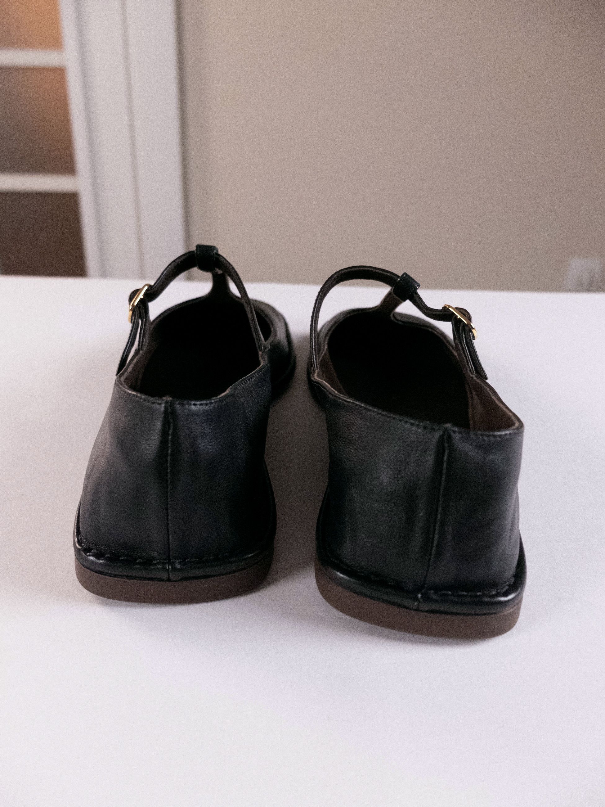The Row THE ROW black square toe t-strap leather ballet flats 8 38 q Size US 8 / IT 38 - 9 Thumbnail