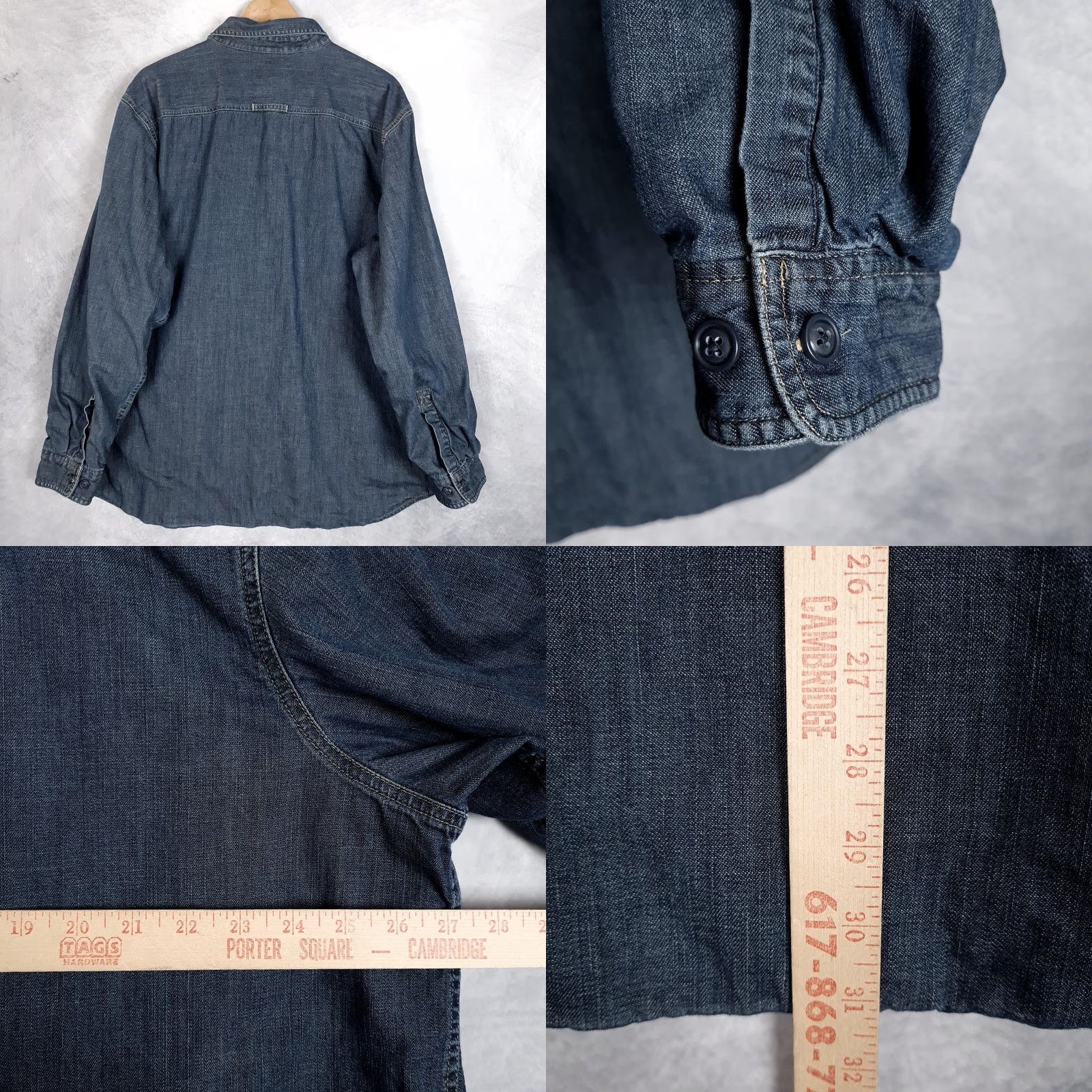 Vintage VINTAGE LL Bean Shirt Jacket Mens XL Blue Denim Plaid Lined Button Front Hurrican Shirt Size US XL / EU 56 / 4 - 9 Thumbnail