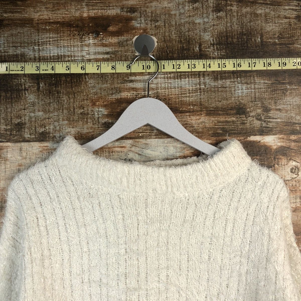 Homespun Knitwear × Japanese Brand DLL E Hypen Of World Gallery White mohair Knitwear #C044 Size M / US 6-8 / IT 42-44 - 4 Thumbnail
