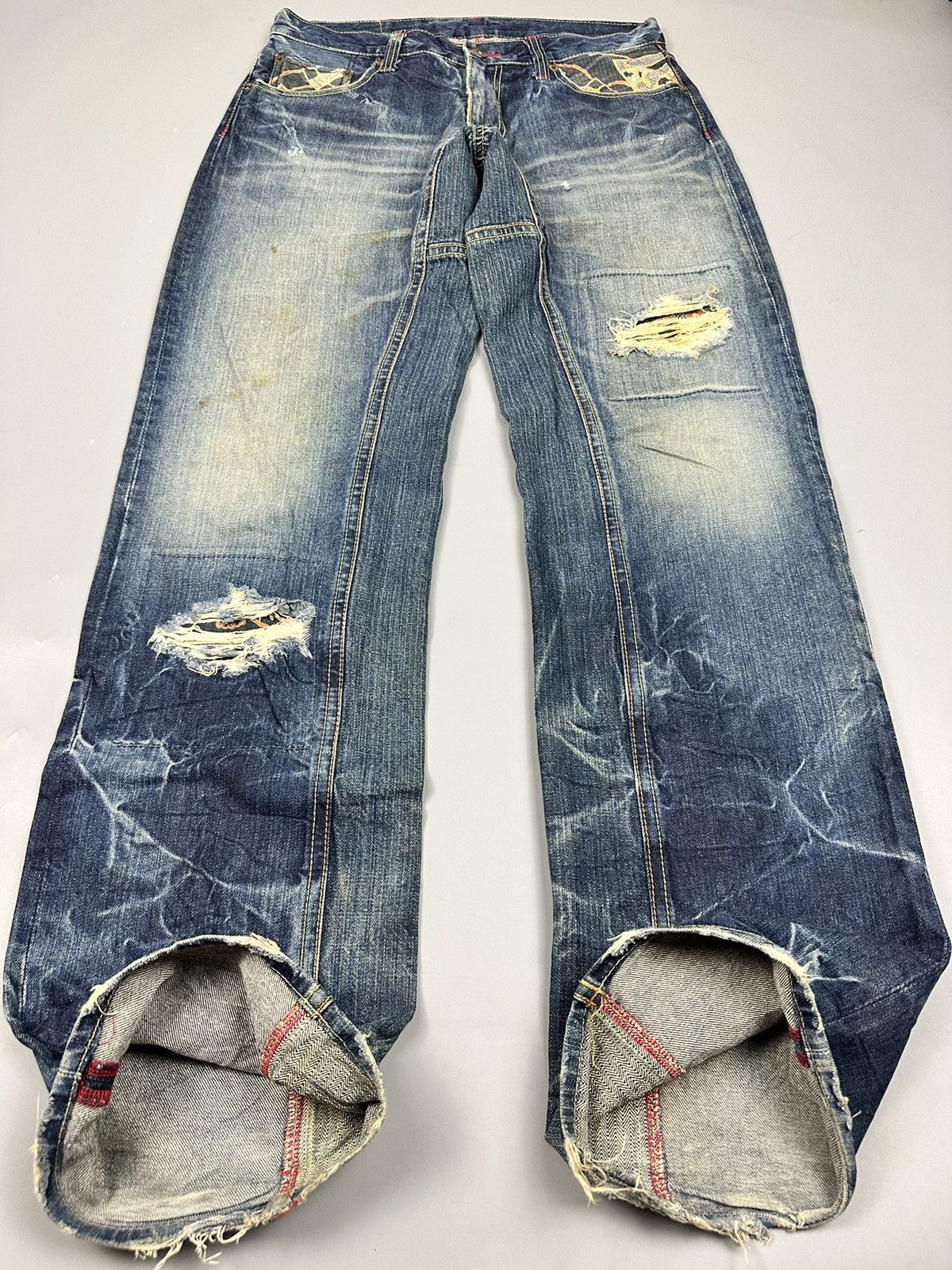 Eternal Distressed Vintage Eternal Japanese Arts Whiskered Denim Size US 33 - 7 Thumbnail