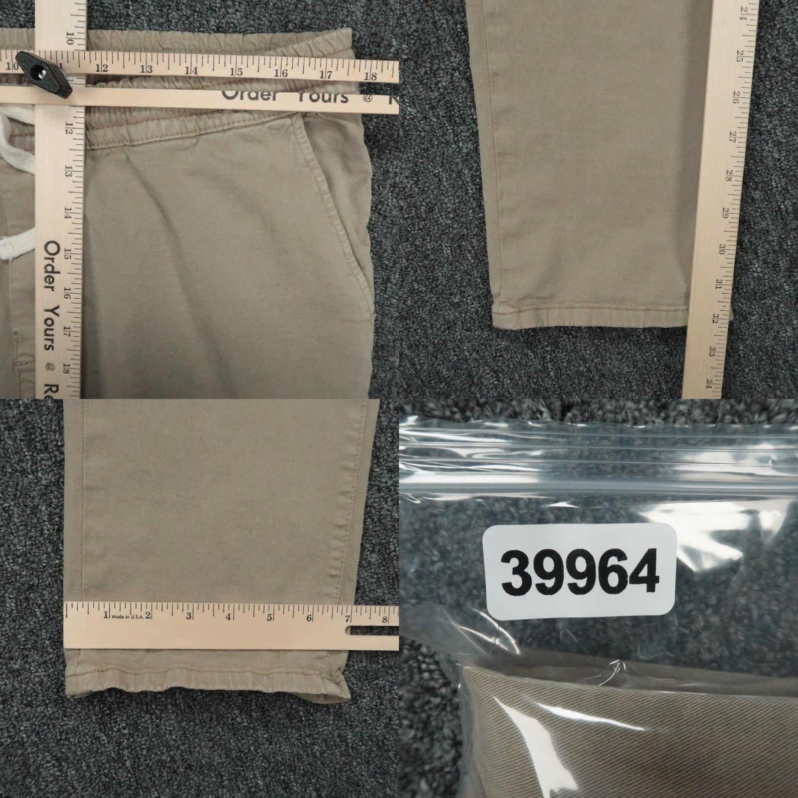 Marine Layer Marine Layer Pants Mens XL Beige Slim Fit Chino Casual Workwear Pockets Stretch Flat Front 32in Inseam Denim? Size US 36 / EU 52 - 8 Thumbnail