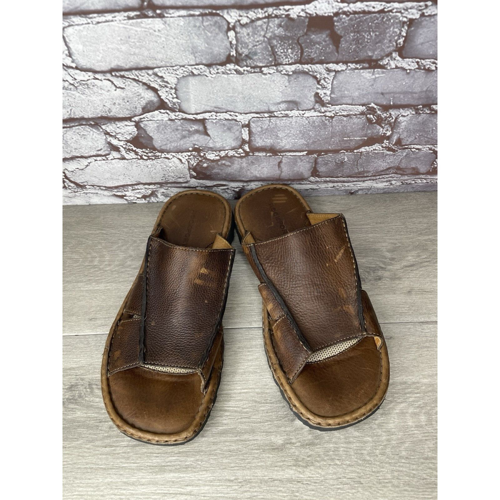 Rockport Rockport Brown Leather Cushion Open Toe Casual Slides Sandal Size US 11 / EU 44 - 12 Thumbnail