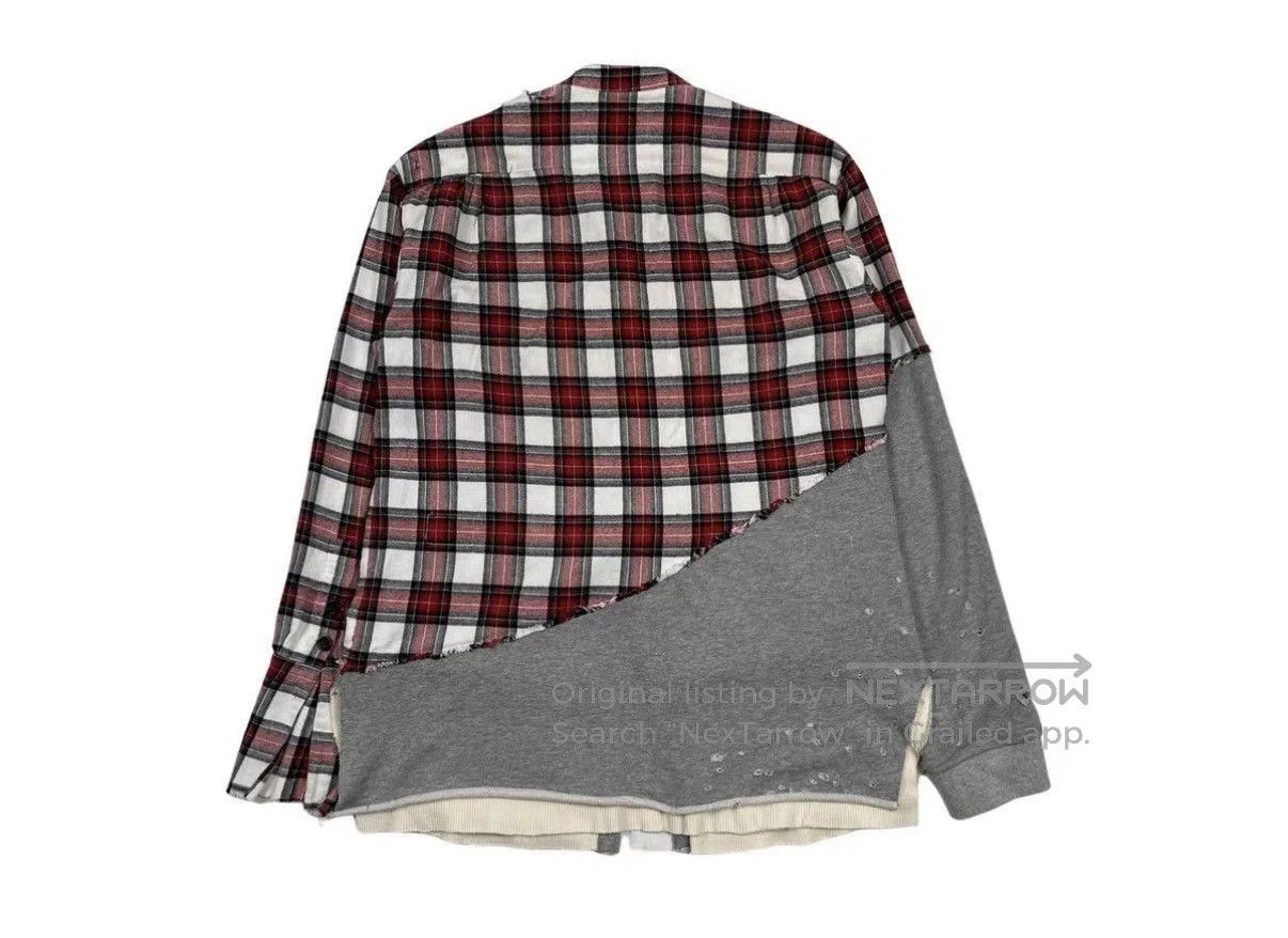 Greg Lauren Red Plaid Patchwork Long Sleeve Button Up. Size US M / EU 48-50 / 2 - 2 Thumbnail