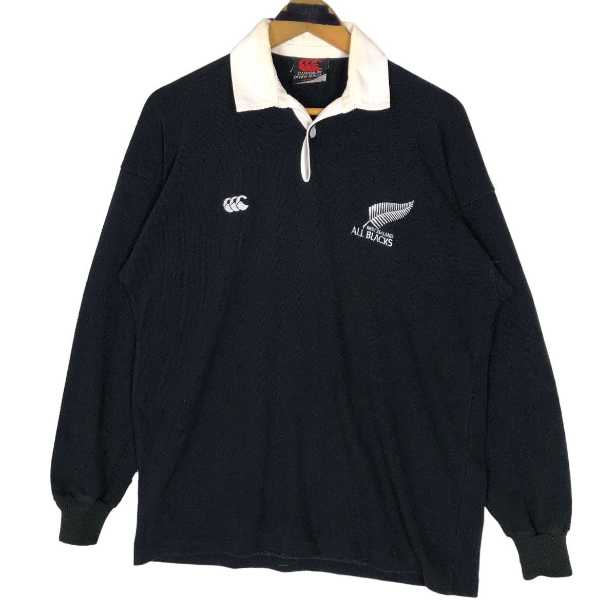 image of Vintage New Zealand All Blacks Canterbury Pullover Sweater, Men's (Size Medium)