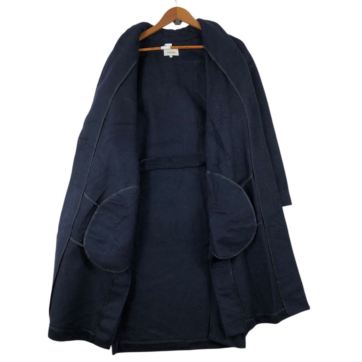 Vintage Totême Wool Belted Wrap Coat Navy S Minimalist Luxury Size US S / EU 44-46 / 1 - 4 Thumbnail