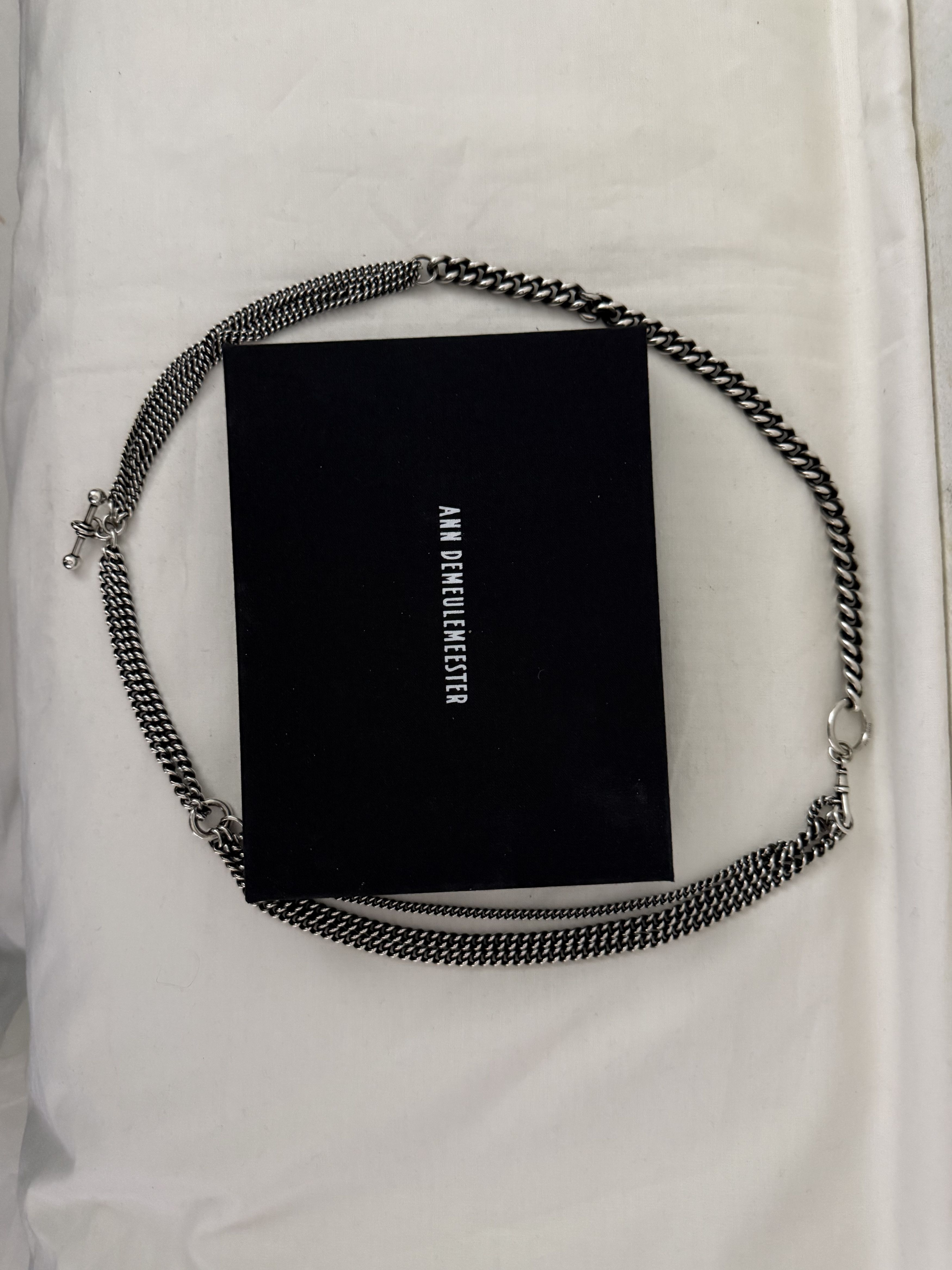 Ann Demeulemeester Silver Multi Chain Necklace Size ONE SIZE - 7 Thumbnail