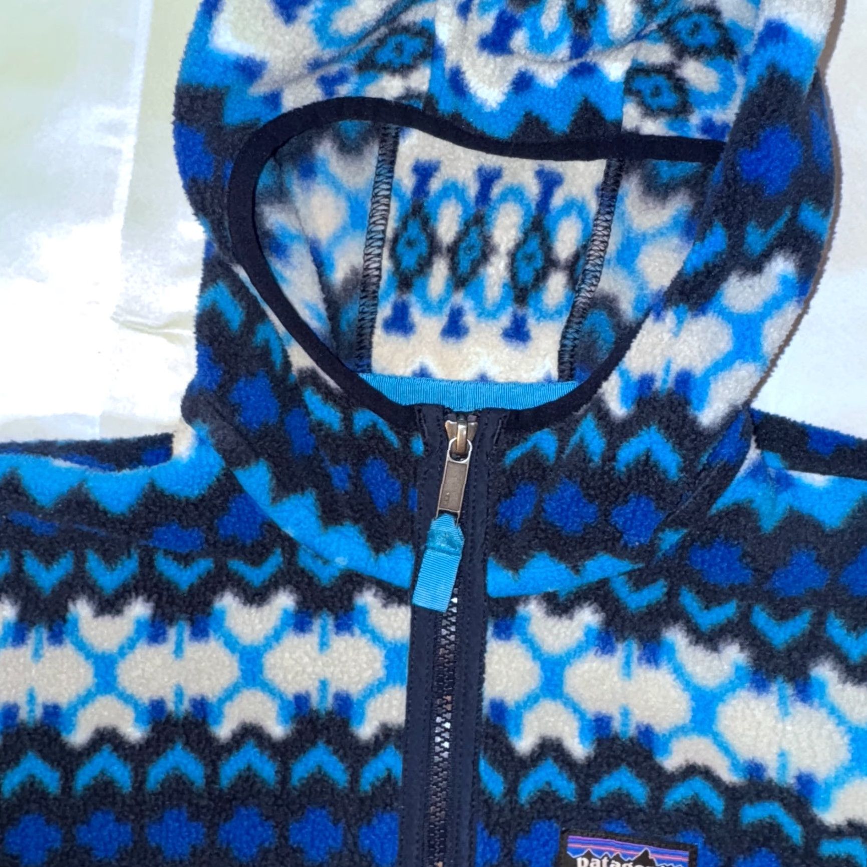 Patagonia Patagonia Synchilla Womens Hoodie Full Zip Hooded Fleece Jacket Small Electron Blue Aztec Geometric Winter Fall Spring Outdoor Casual Womens Size S / US 4 / IT 40 - 4 Thumbnail
