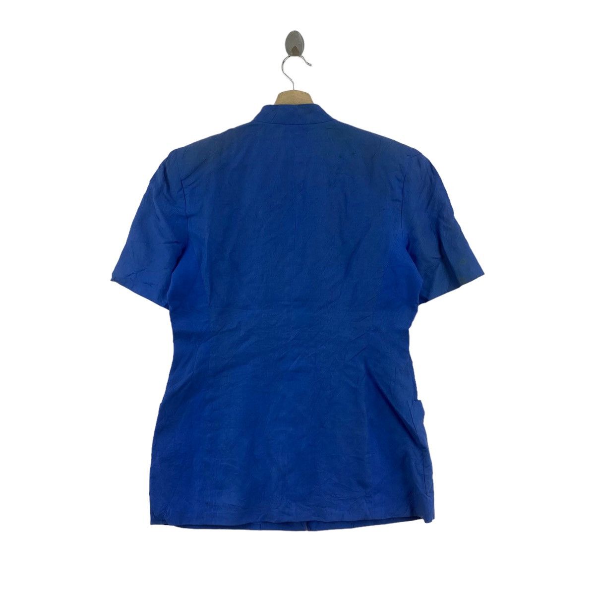 Mila Schon × Vintage Vintage MILA SCHÖN Italian Designer Blue Short Sleeve Coat Size M / US 6-8 / IT 42-44 - 2 Thumbnail