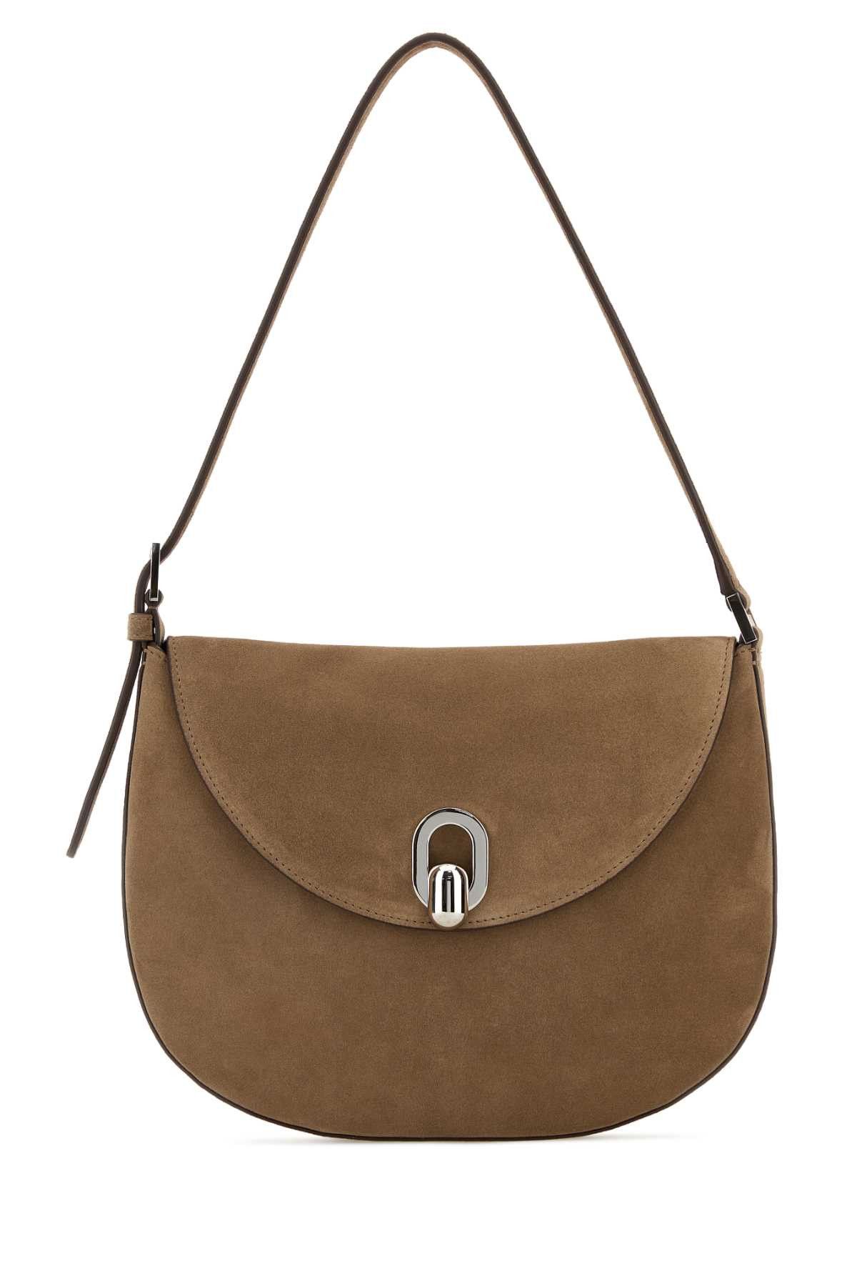 Savette Beige Suede Small Tondo Crossbody Bag Size ONE SIZE - 1 Thumbnail
