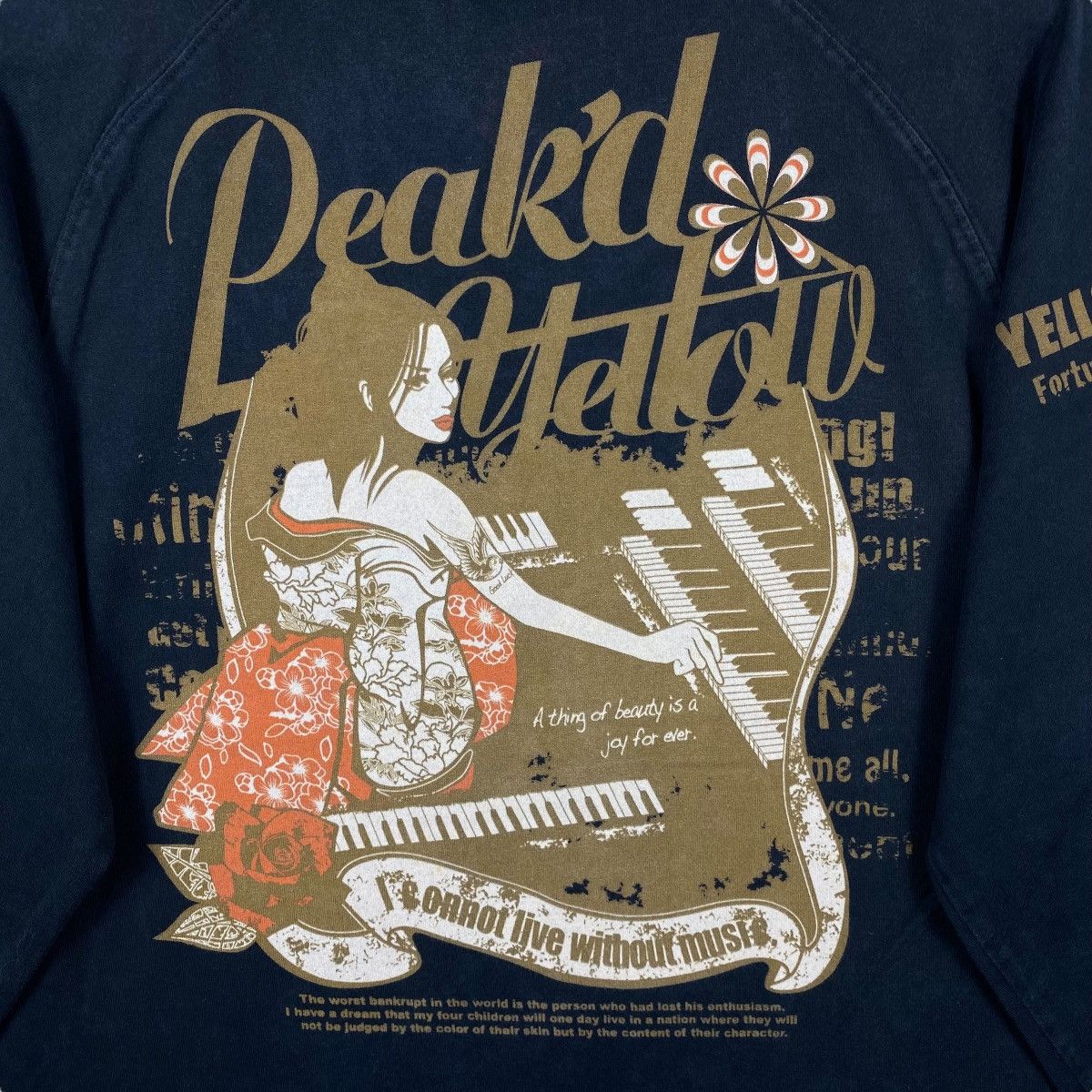 Japanese Brand Japanese Oriental PEAK'D YELLOW Sukajan Graphic Ls Faded Tee Size US L / EU 52-54 / 3 - 6 Thumbnail