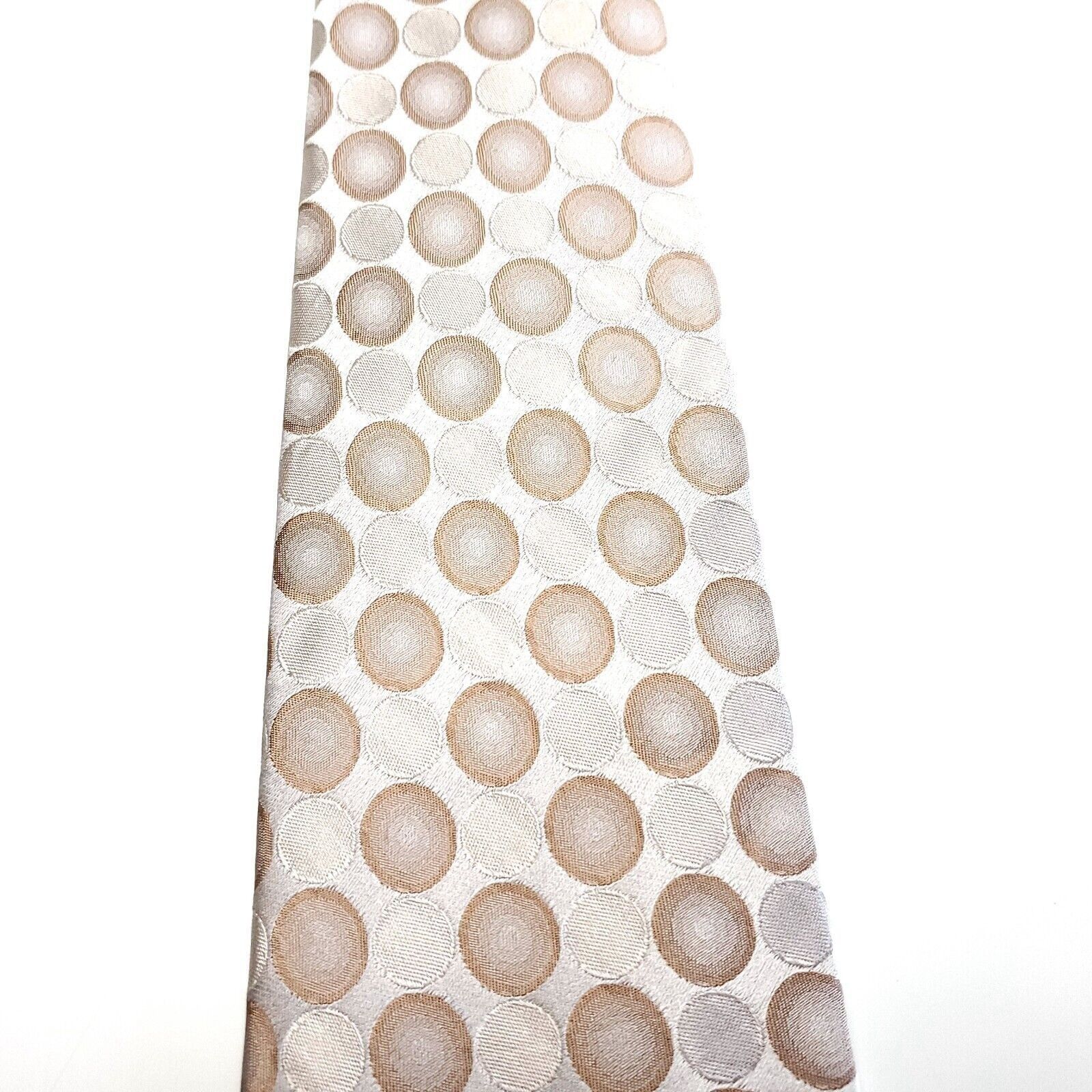 Alfani Alfani Beige Brown Silk Tie Woven Wide Geometric Size ONE SIZE - 2 Thumbnail