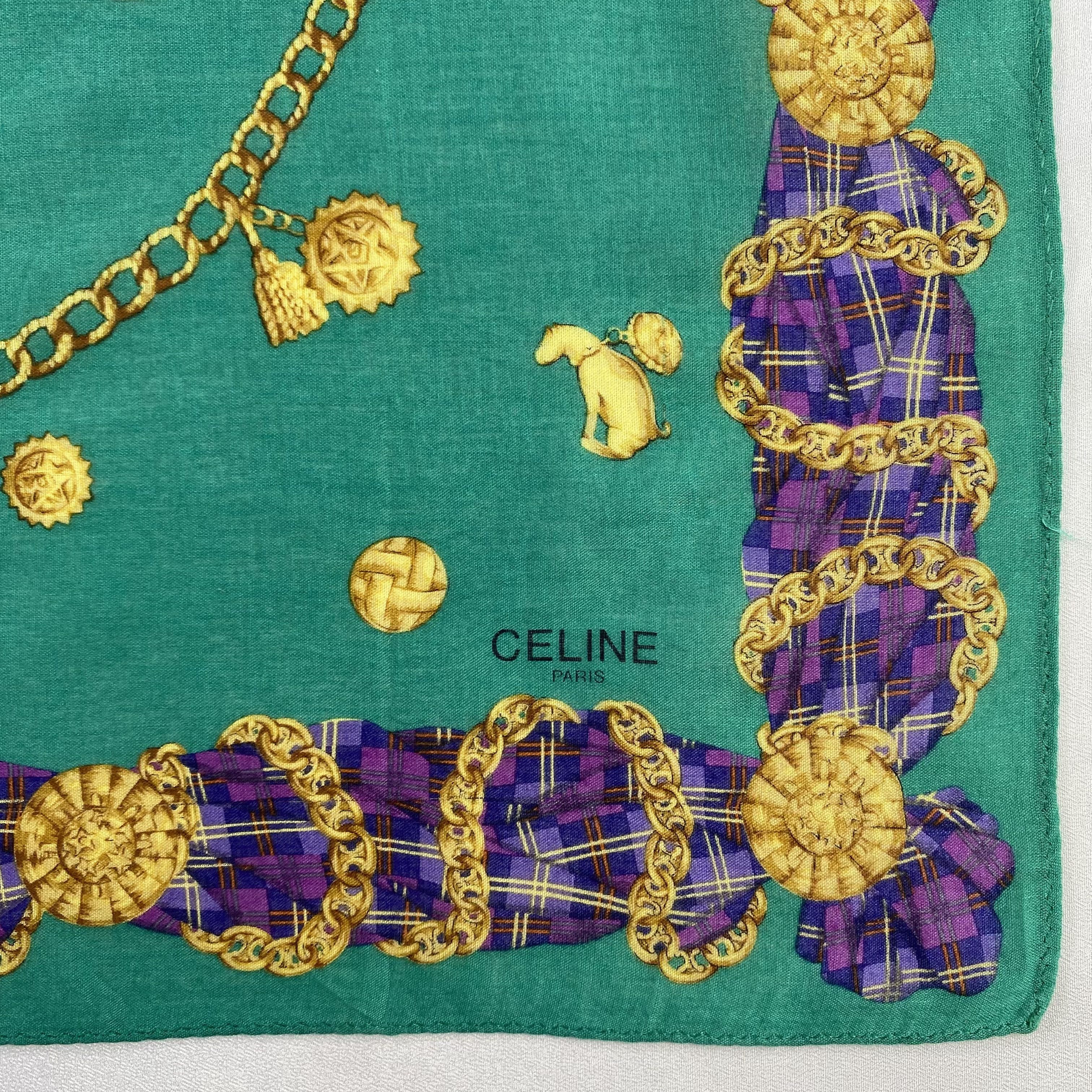 Celine × Vintage Celine Handkerchief / Neckerchief / Bandana-P1538 Size ONE SIZE - 3 Thumbnail