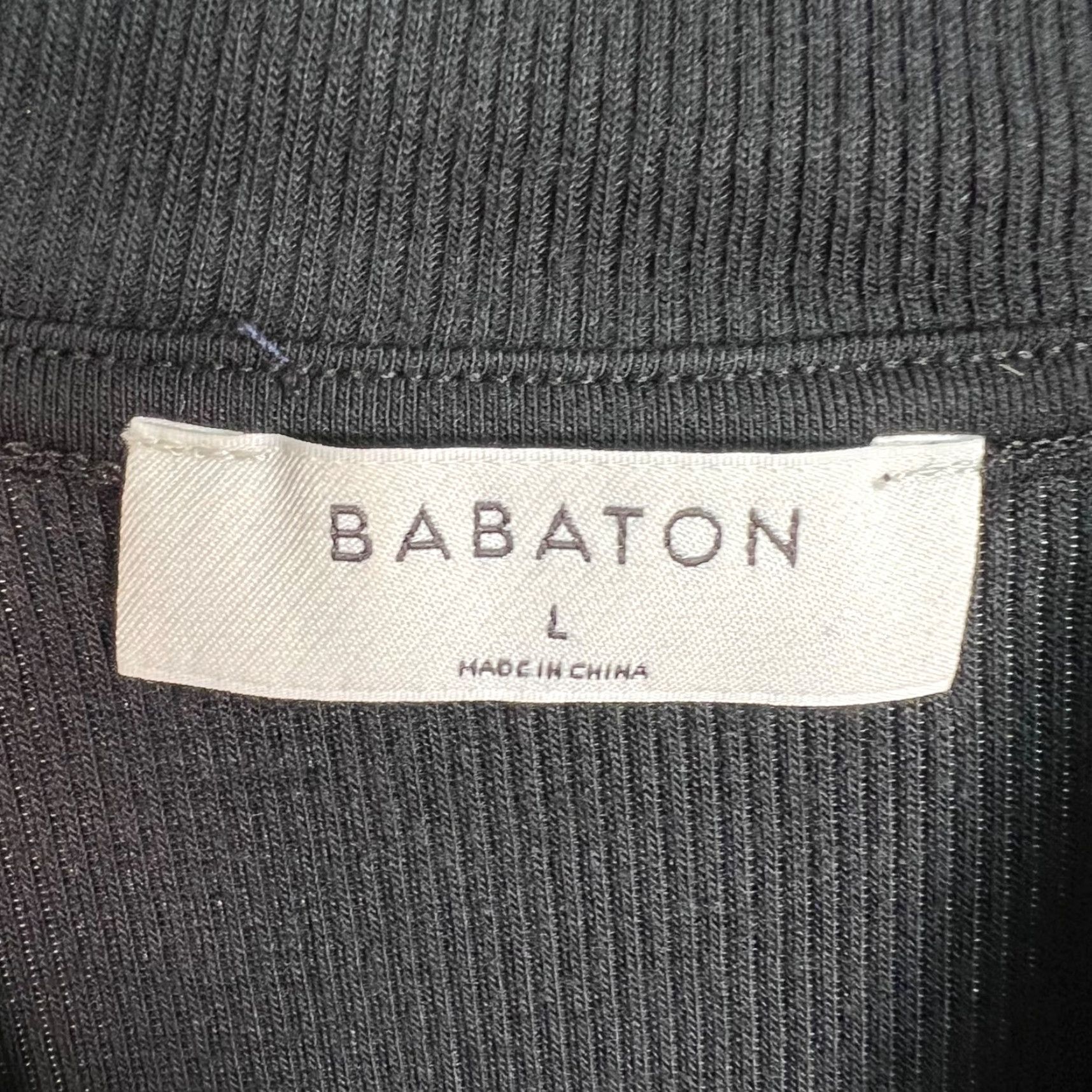 Vintage Babaton Womens Large Black Mock Neck Short Sleeve T Shirt Size L / US 10 / IT 46 - 3 Thumbnail