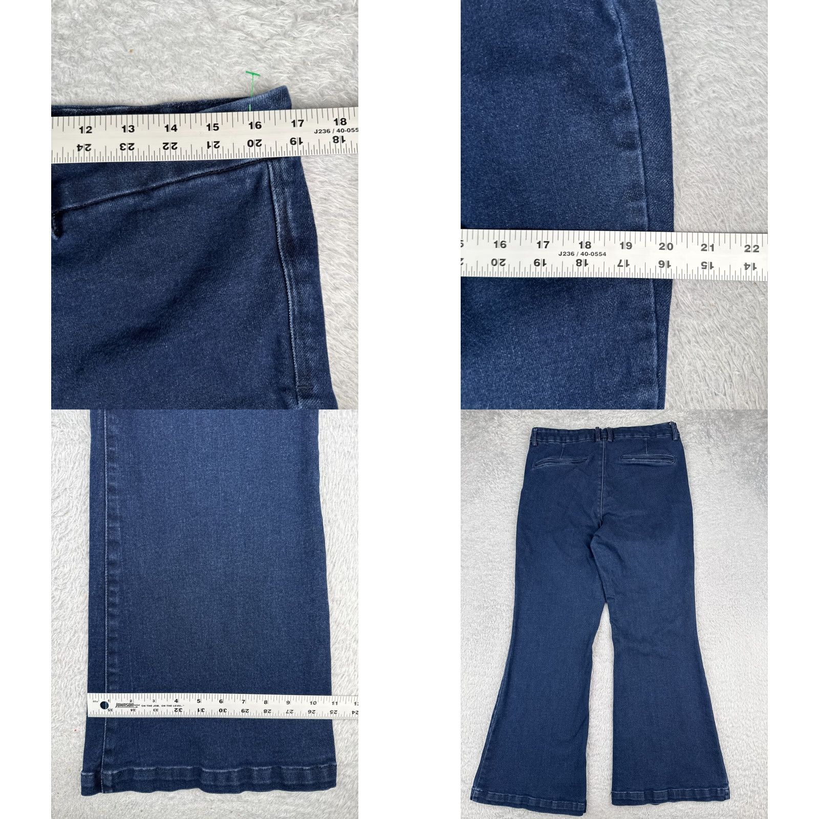 Anne Klein Anne Klein Jeans Womens 16 Blue Denim Flared Dark Wash Mid Rise Cotton 34x29 Size 38" / US 16 / IT 52 - 9 Thumbnail