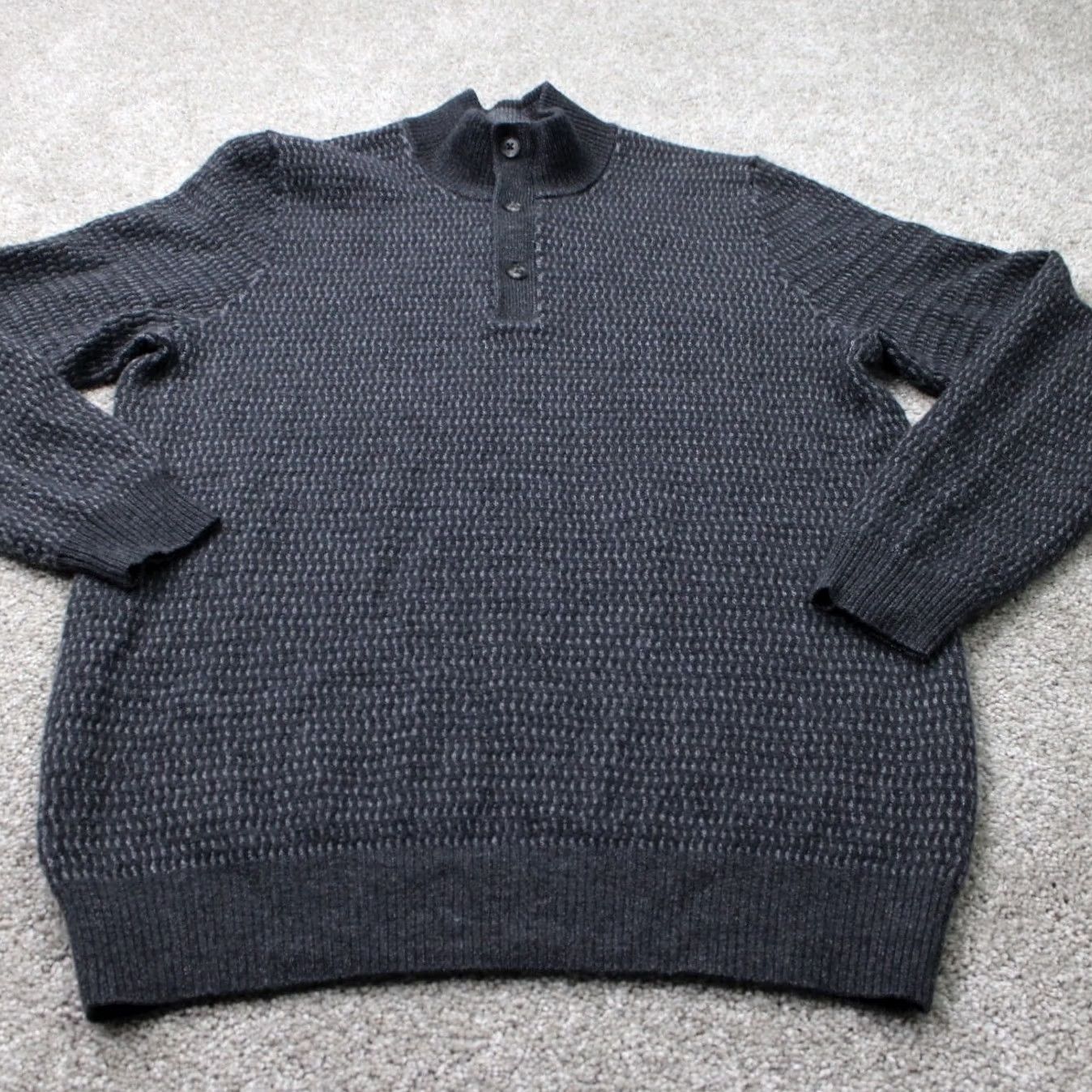 Joseph Abboud Joseph Abboud Sweater Mens Large Gray Merino Wool/Acrylic 1/4 Zip L/S Pullover Size US L / EU 52-54 / 3 - 2 Thumbnail