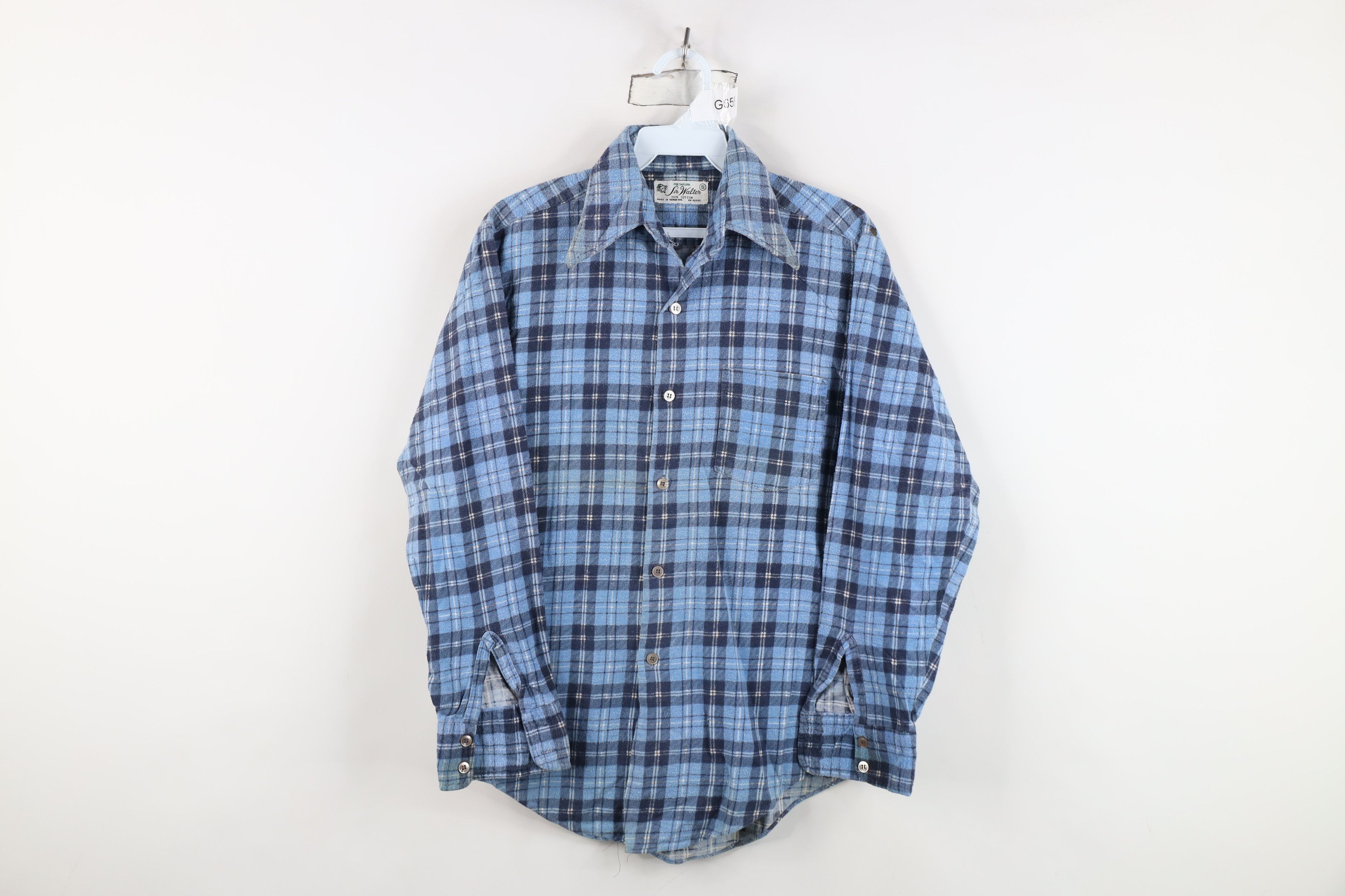 Vintage Vintage 70s Streetwear Flannel Collared Button Shirt Plaid Size US S / EU 44-46 / 1 - 1 Thumbnail