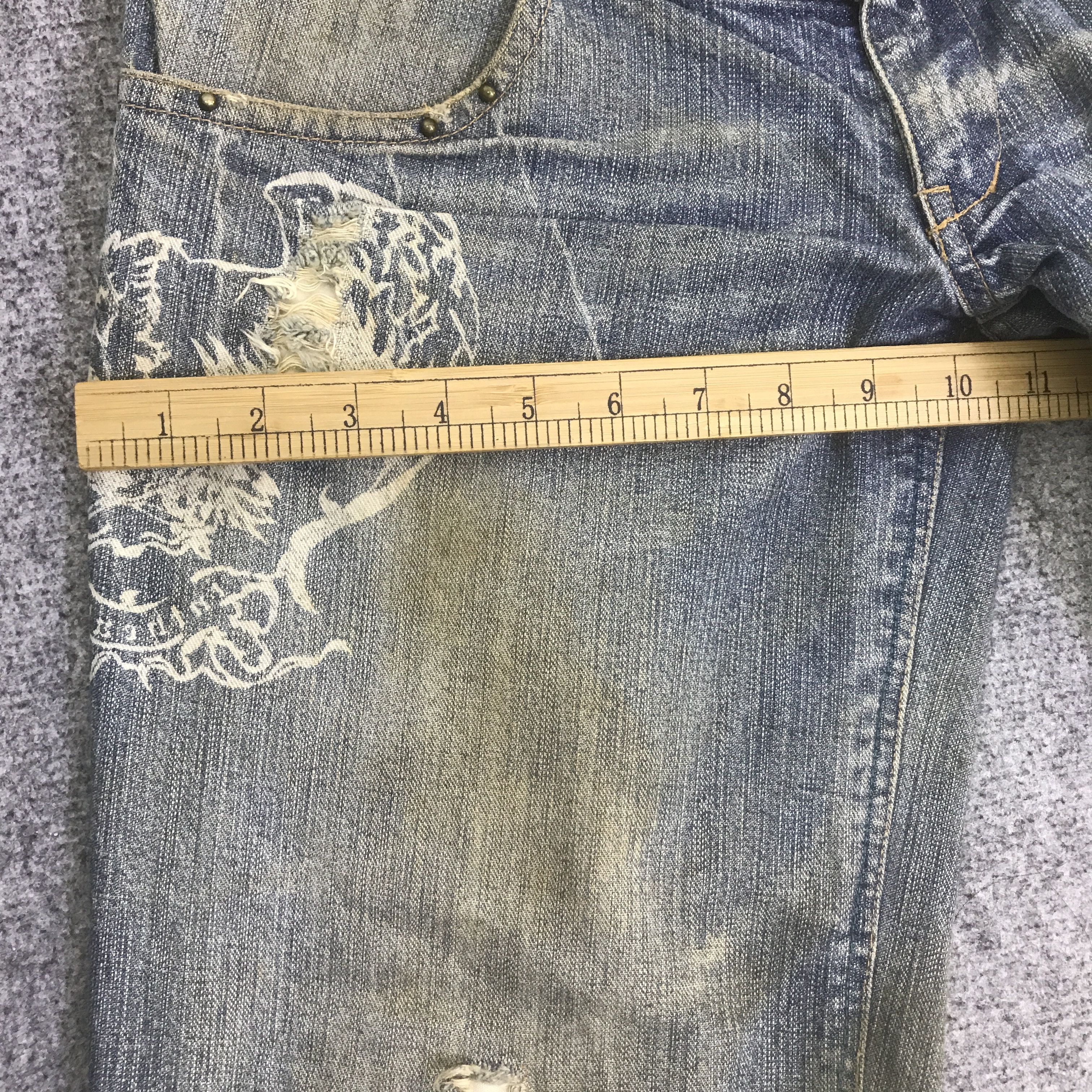 In The Attic IN THE ATTIC DISTRESSED DENIM DOUBLE WAIST PANTS K129B1 Size US 32 / EU 48 - 8 Thumbnail