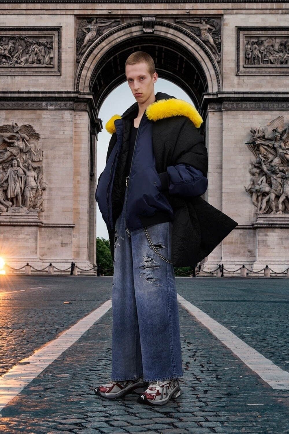 Balenciaga BALENCIAGA 21 Winter Trompe-l'oeil Velours Denim Pants Size US 29 - 2 Thumbnail