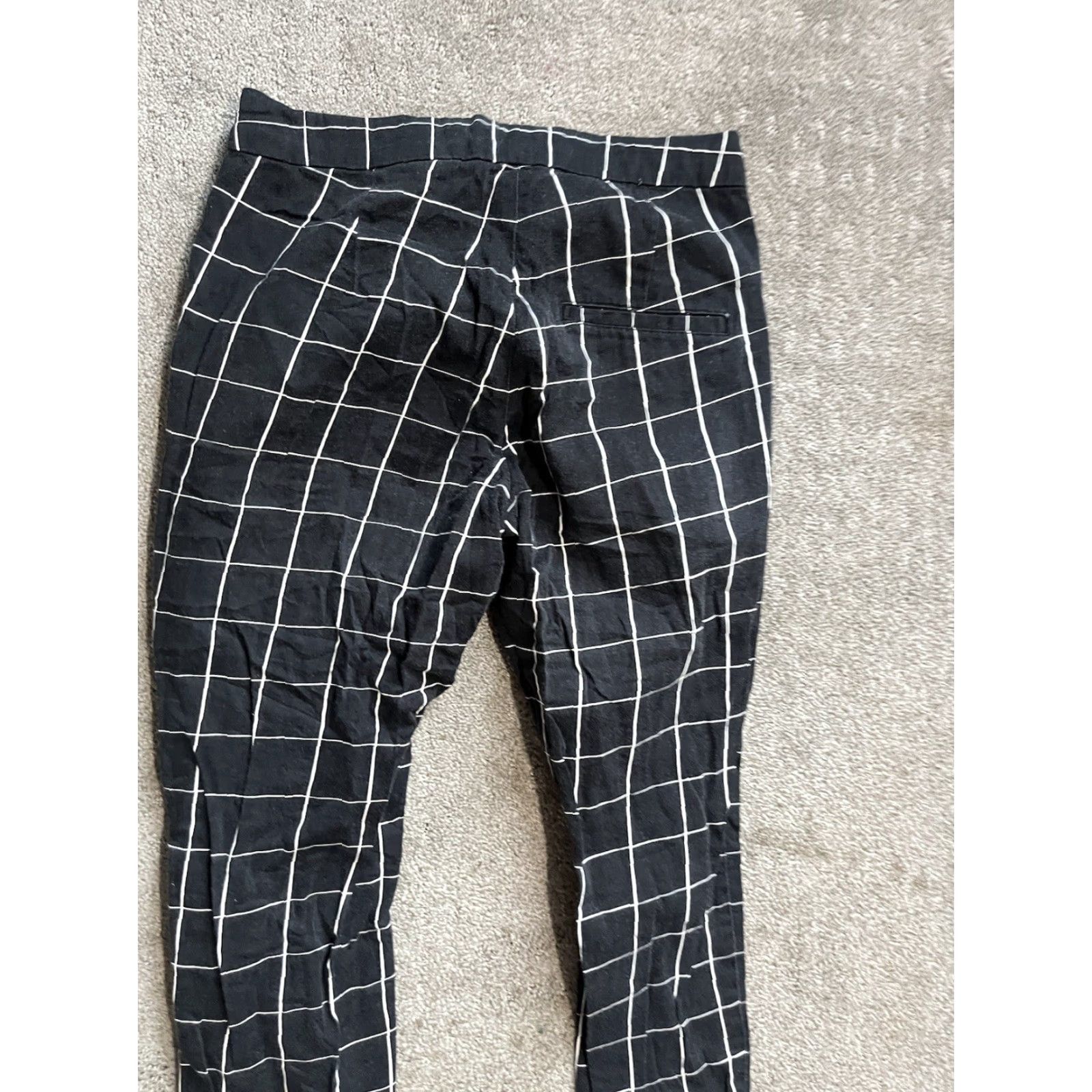 H&M H&M Women's Black Plaid Check Pants Size 4 Regular Ankle Dress Pants Size 27" / US 4 / IT 40 - 4 Thumbnail