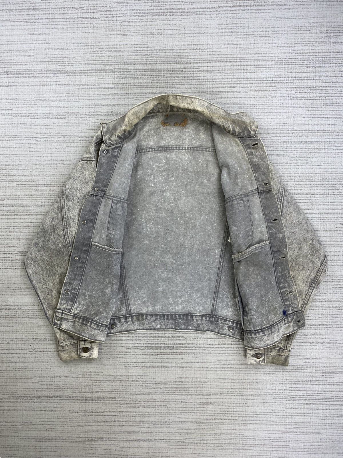 Levi's 🔥Vintage 60s Levi’s Acid Grey Denim Trucker Jacket Size US XL / EU 56 / 4 - 6 Thumbnail