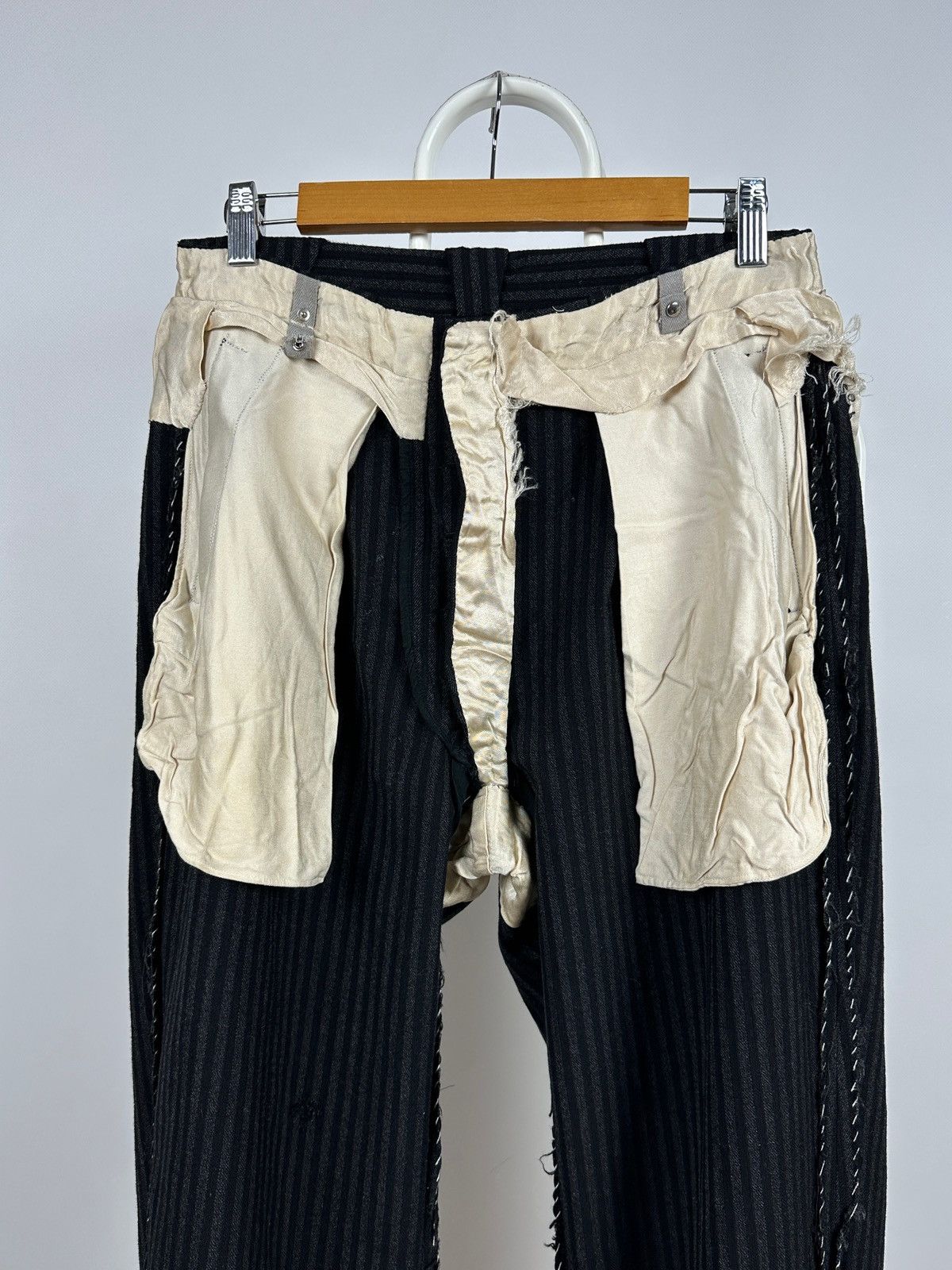 Vintage 1930-50s Antique European Work High Waist Wool Trousers Size US 30 / EU 46 - 23 Thumbnail