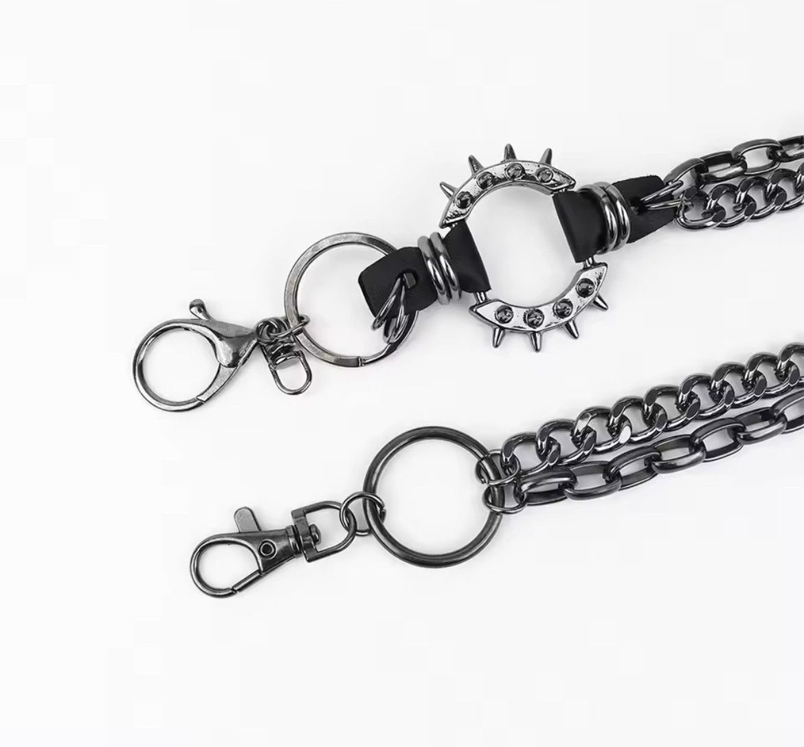 Other Punk Rock Layered Metal Chain Keychains Size ONE SIZE - 6 Thumbnail
