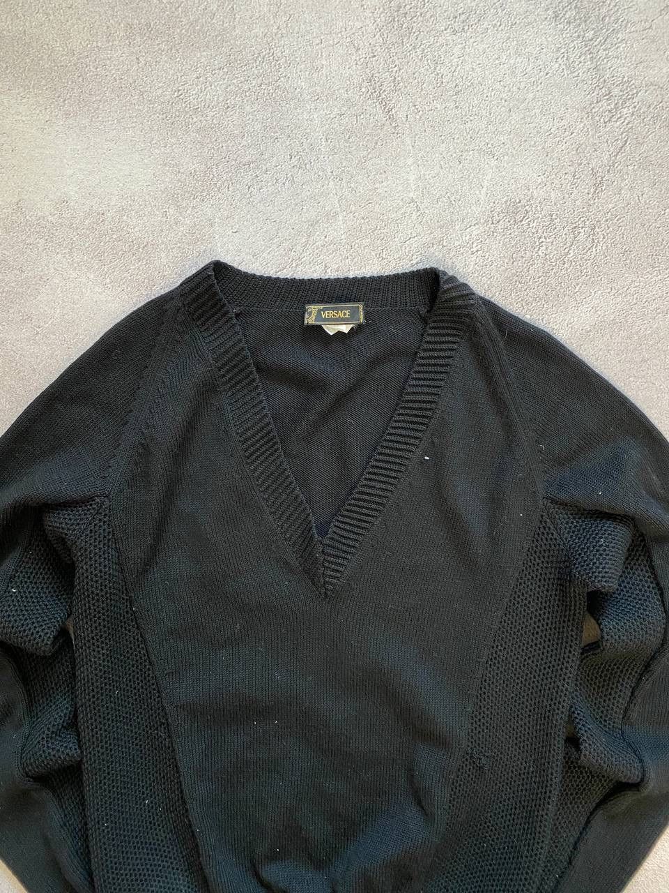 Versace × Vintage Vintage Gianni Versace distressed sweater Size US L / EU 52-54 / 3 - 4 Thumbnail