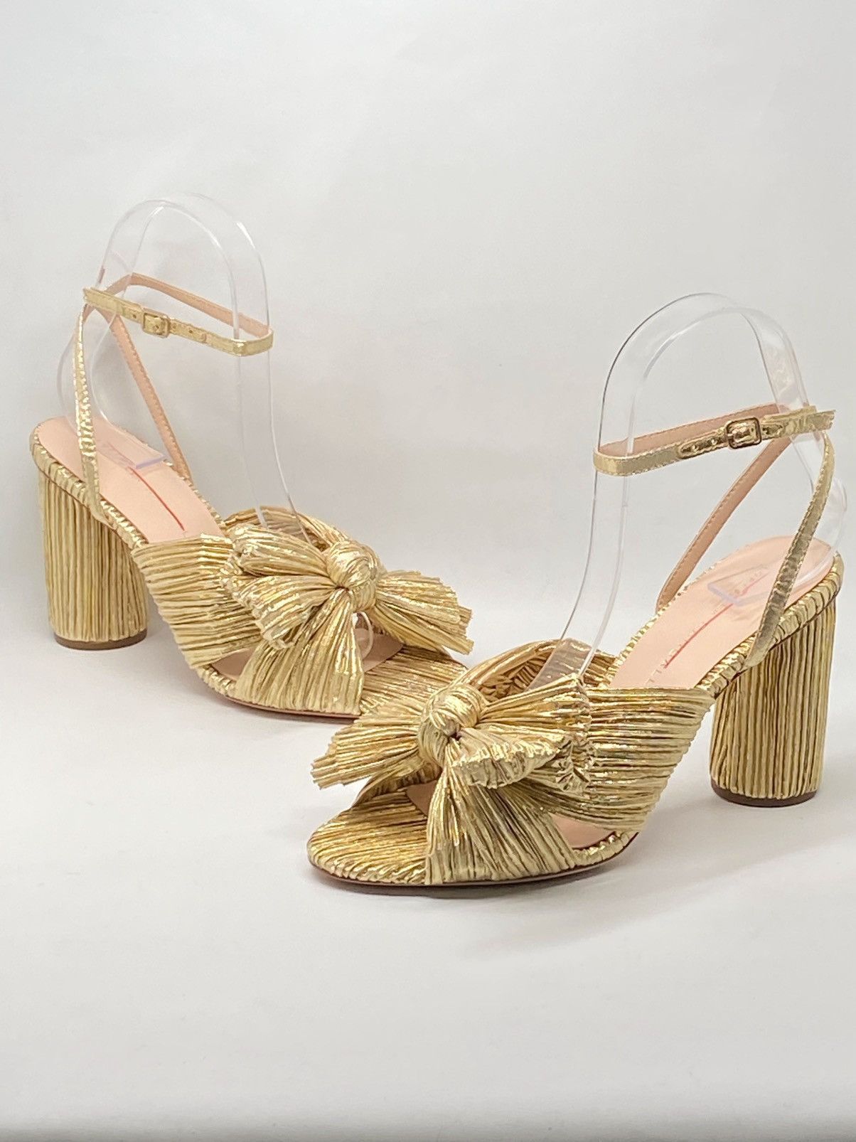 Loeffler Randall Loeffler Randall Gold Pleated Bow Heel Sandals size 6.5 Size US 6.5 / IT 36.5 - 1 Thumbnail